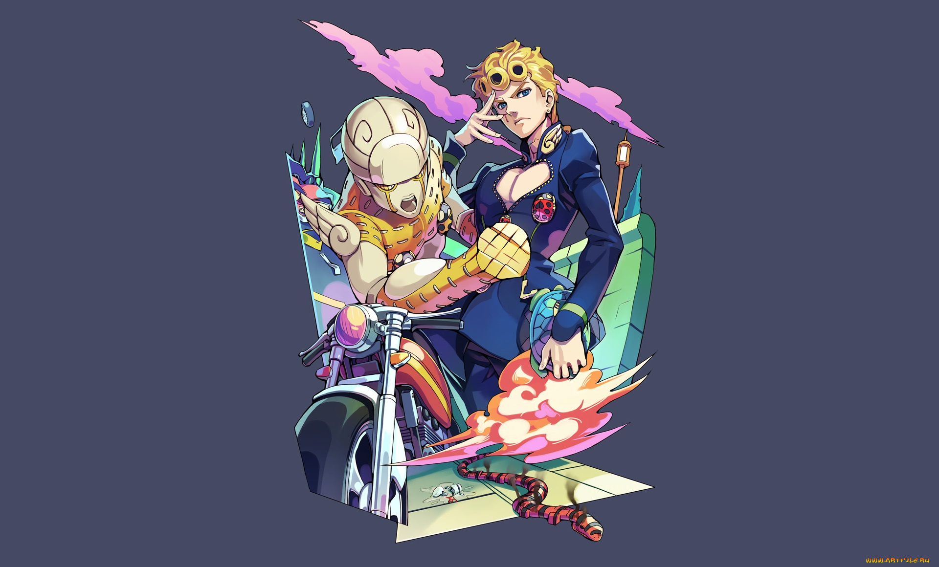 аниме, jojo`s, bizarre, adventure, парень