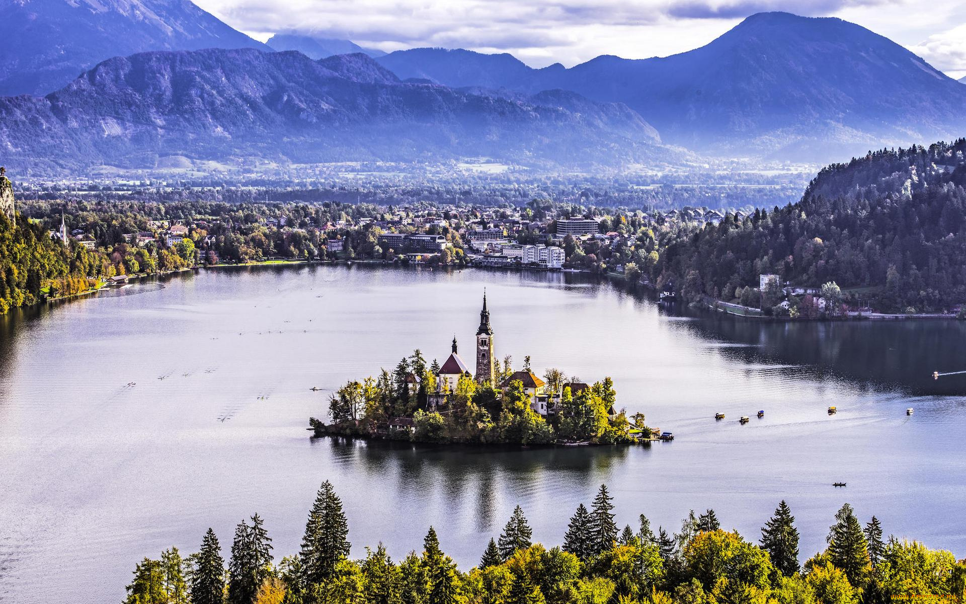 города, блед, , словения, bled, lake, озеро, блед, остров