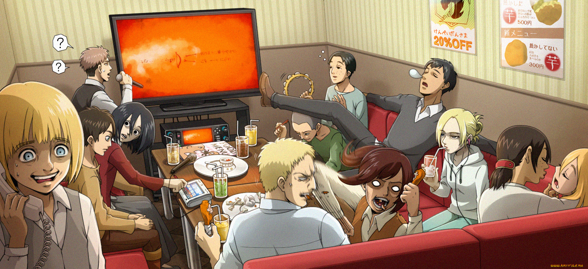 аниме, shingeki, no, kyojin, атака, титанов