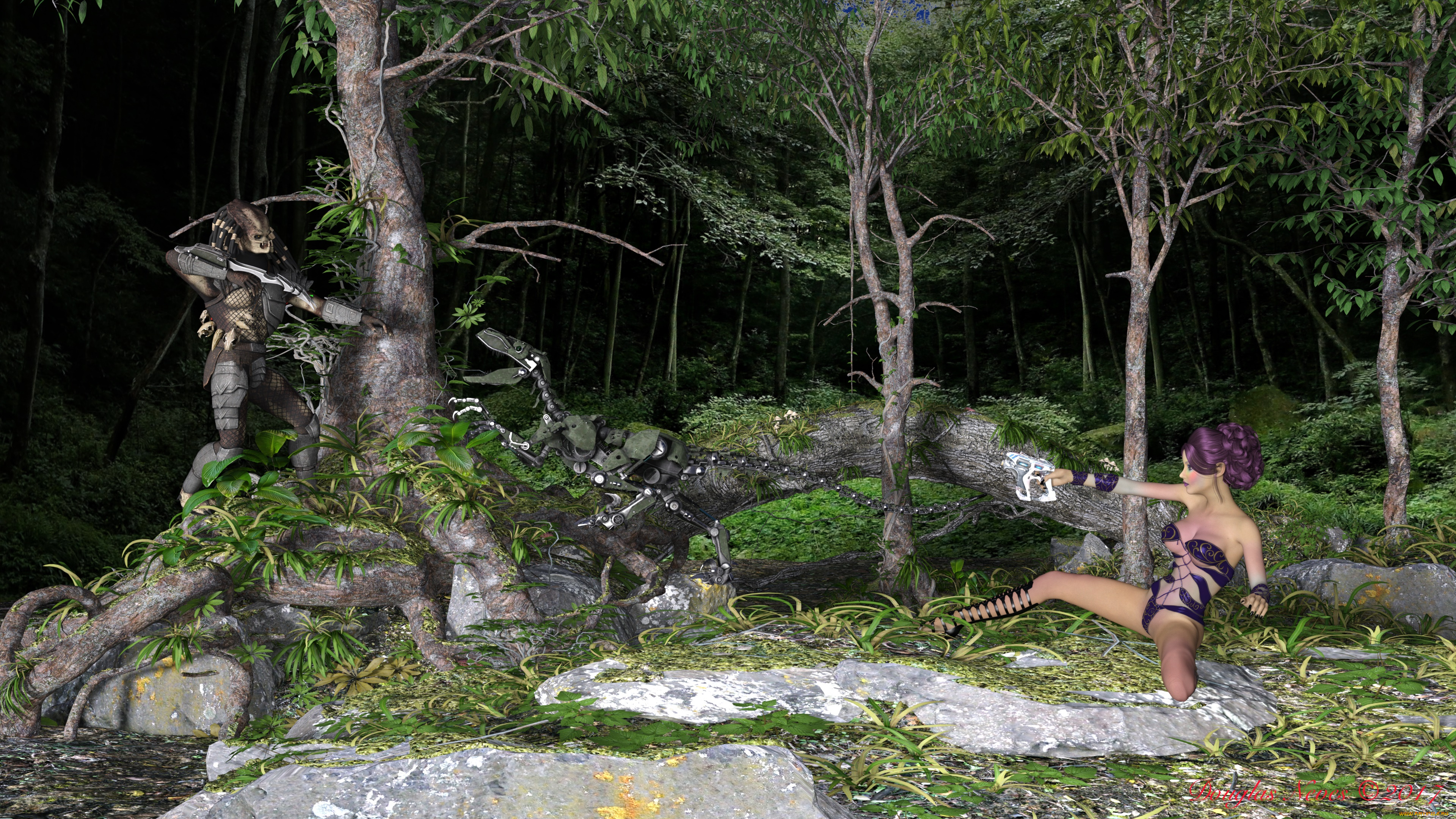 3д, графика, фантазия, , fantasy, фон, взгляд, девушка