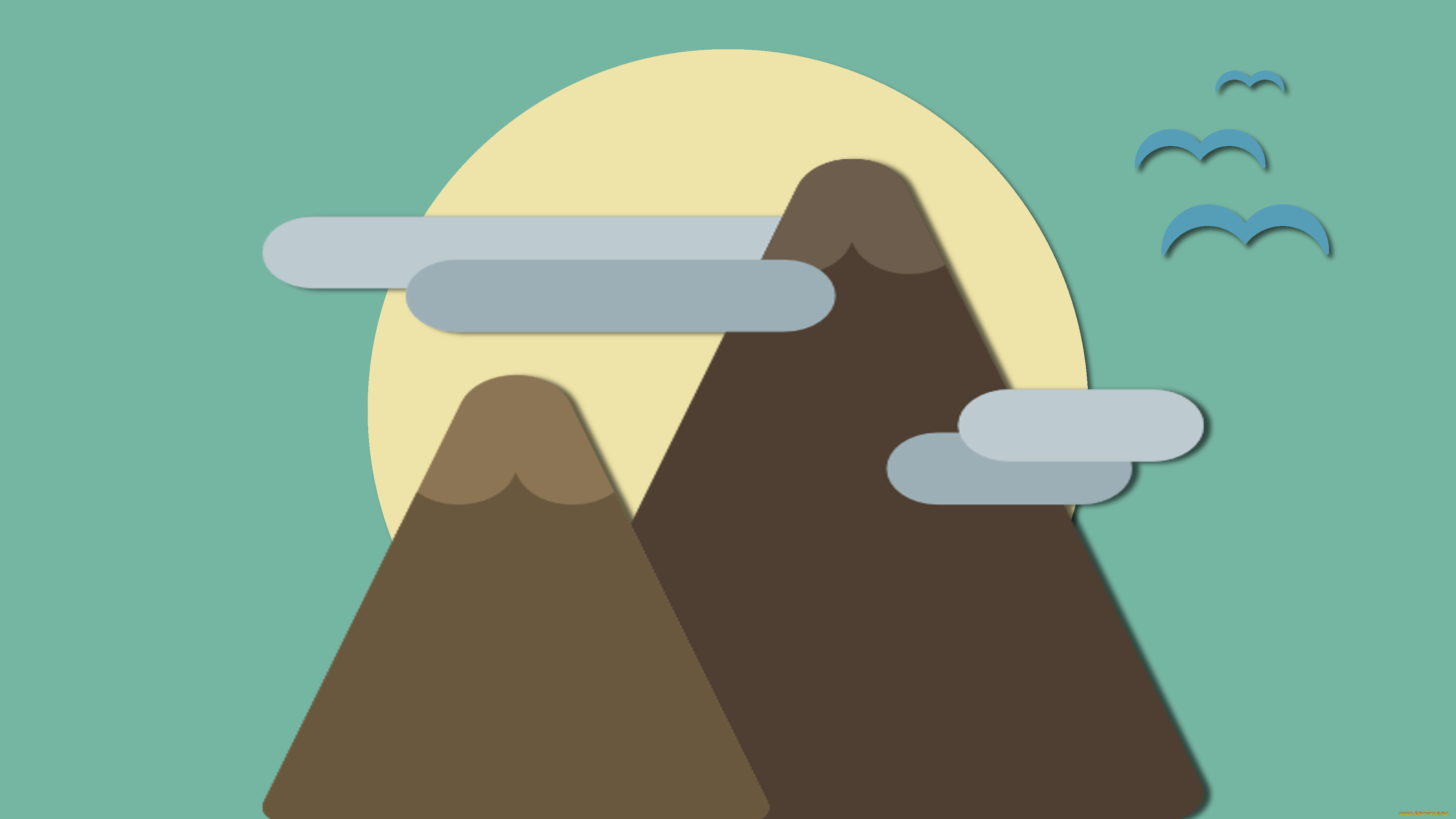 векторная, графика, природа, , nature, фон, горы