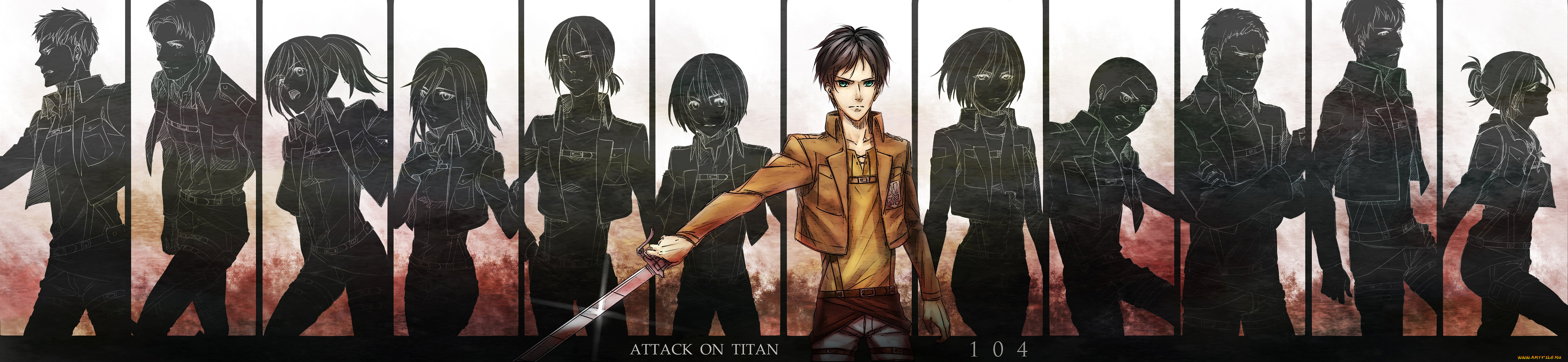 аниме, shingeki, no, kyojin, атака, титанов