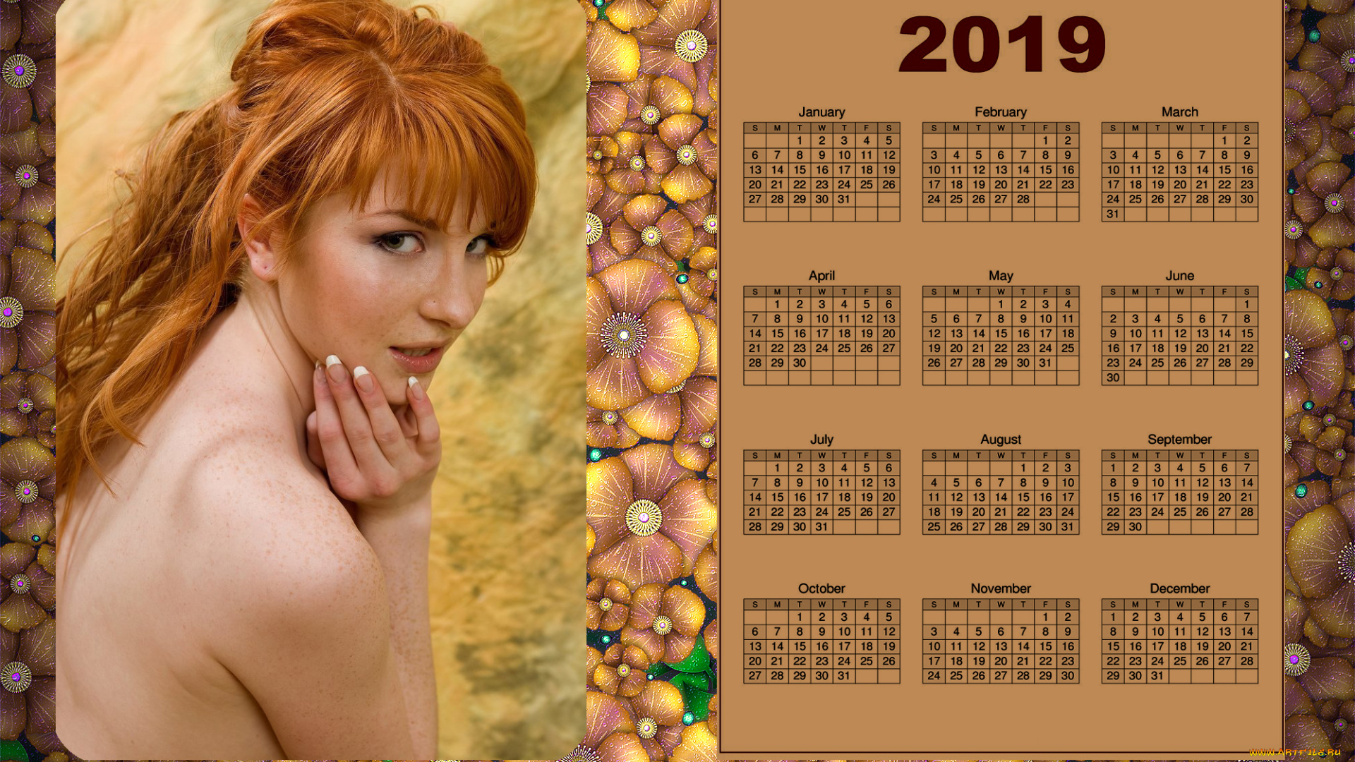 календари, девушки, взгляд