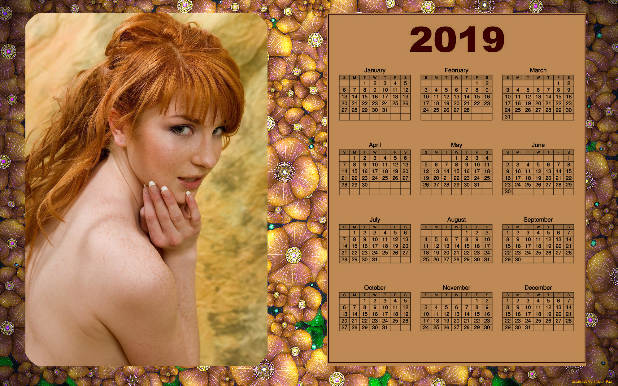 календари, девушки, взгляд