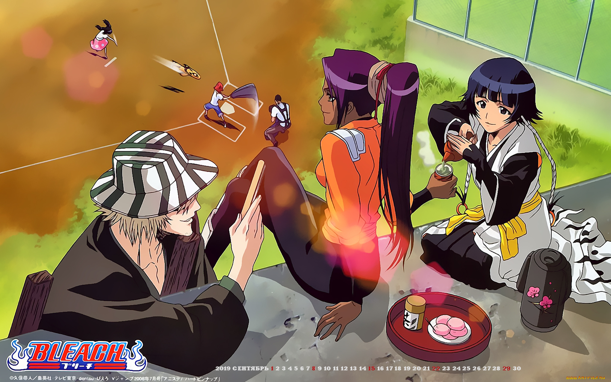 календари, аниме, 2019, calendar, еда, шляпа, девушка, юноша