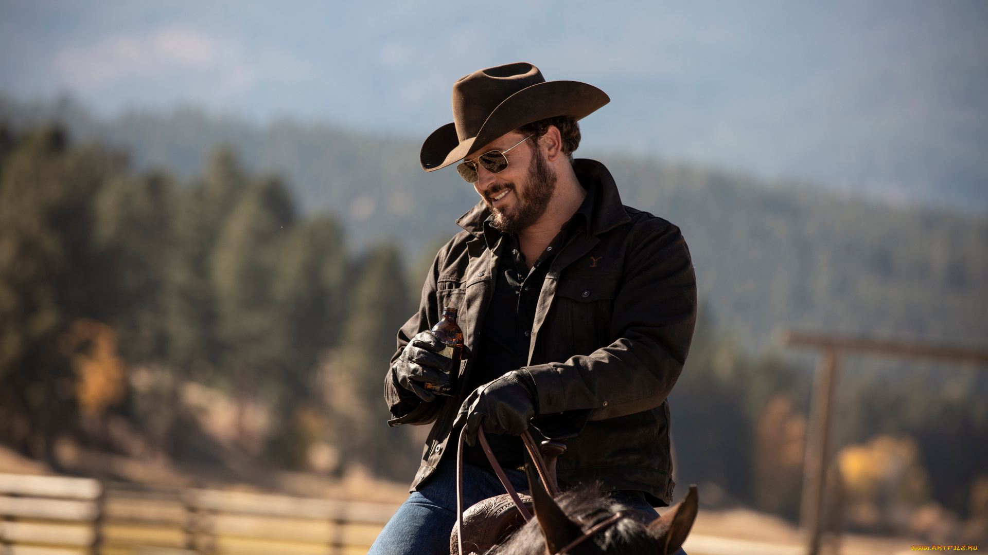 кино, фильмы, yellowstone, , сериал, ковбой, лошадь