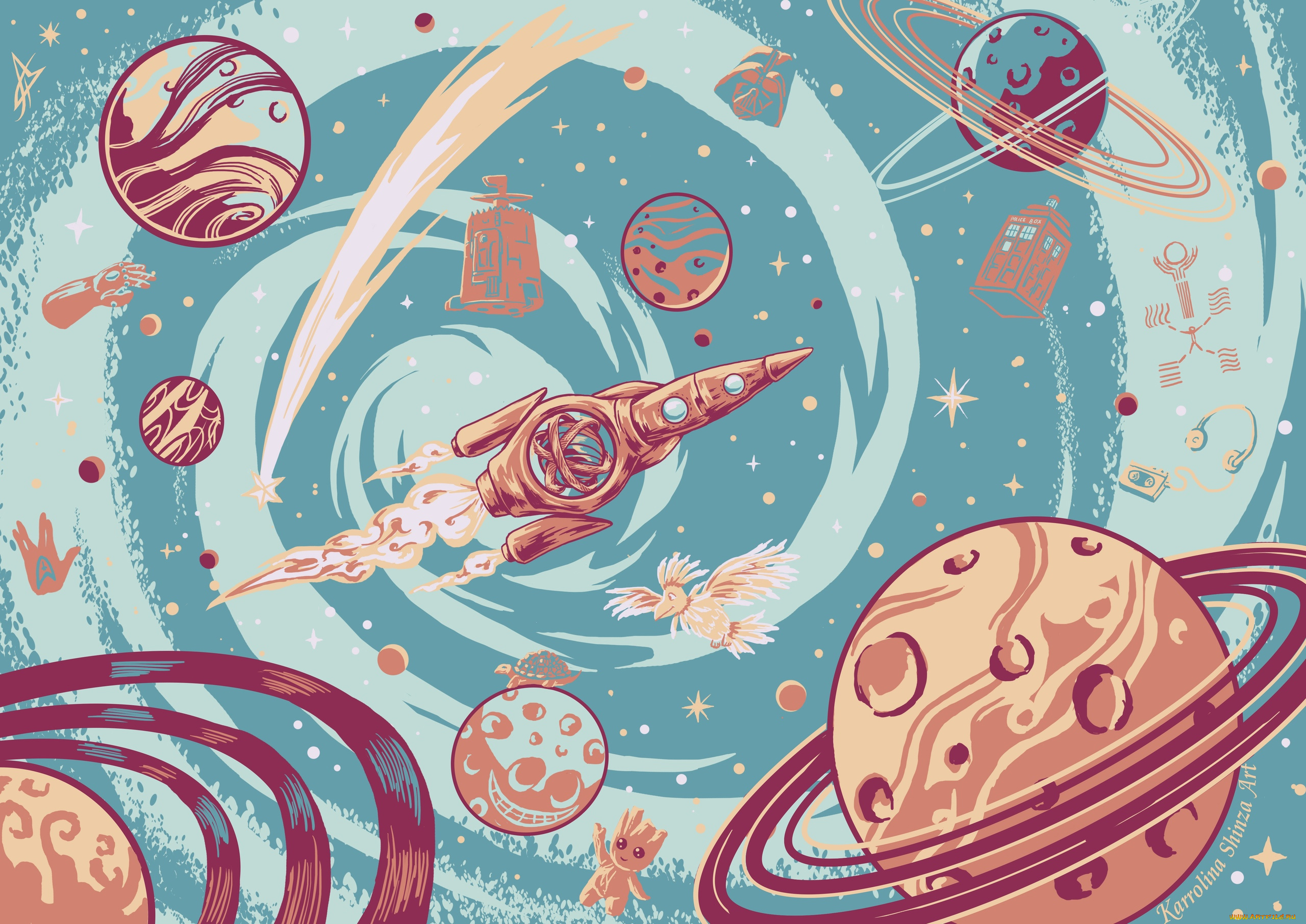 рисованное, кино, , мультфильмы, космос, планеты, пепелац, грут, говорун