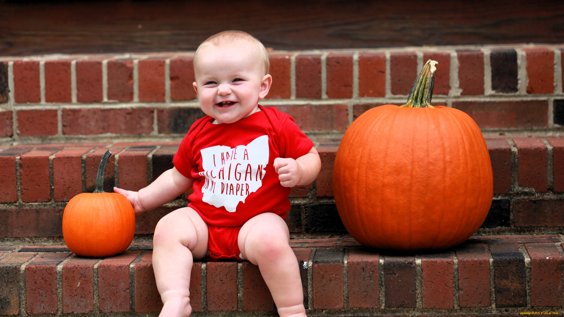 разное, дети, ребенок, ступени, тыквы