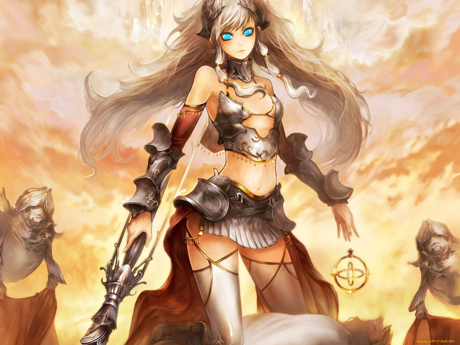 аниме, weapon, blood, technology