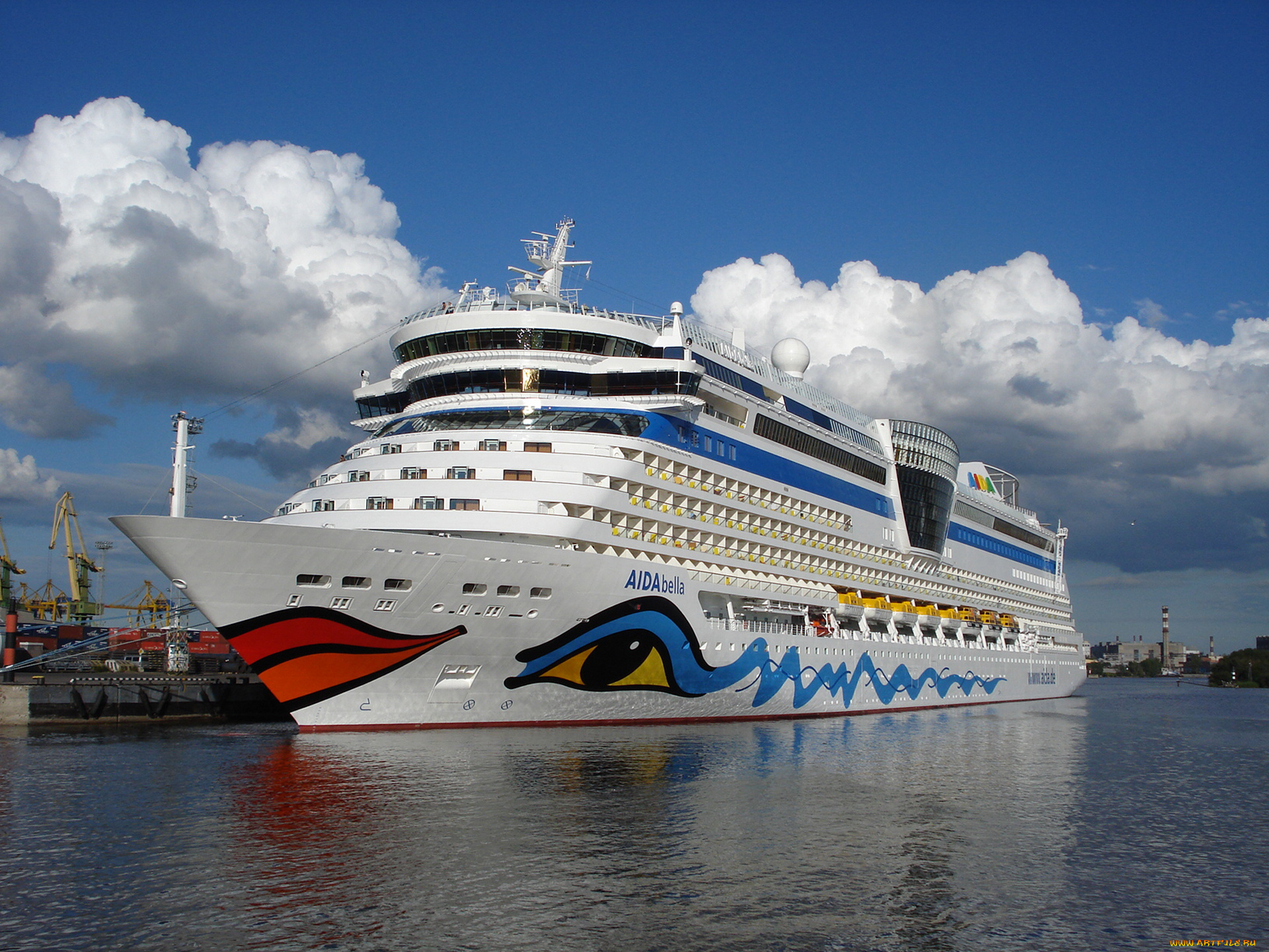 корабли, лайнеры, причал