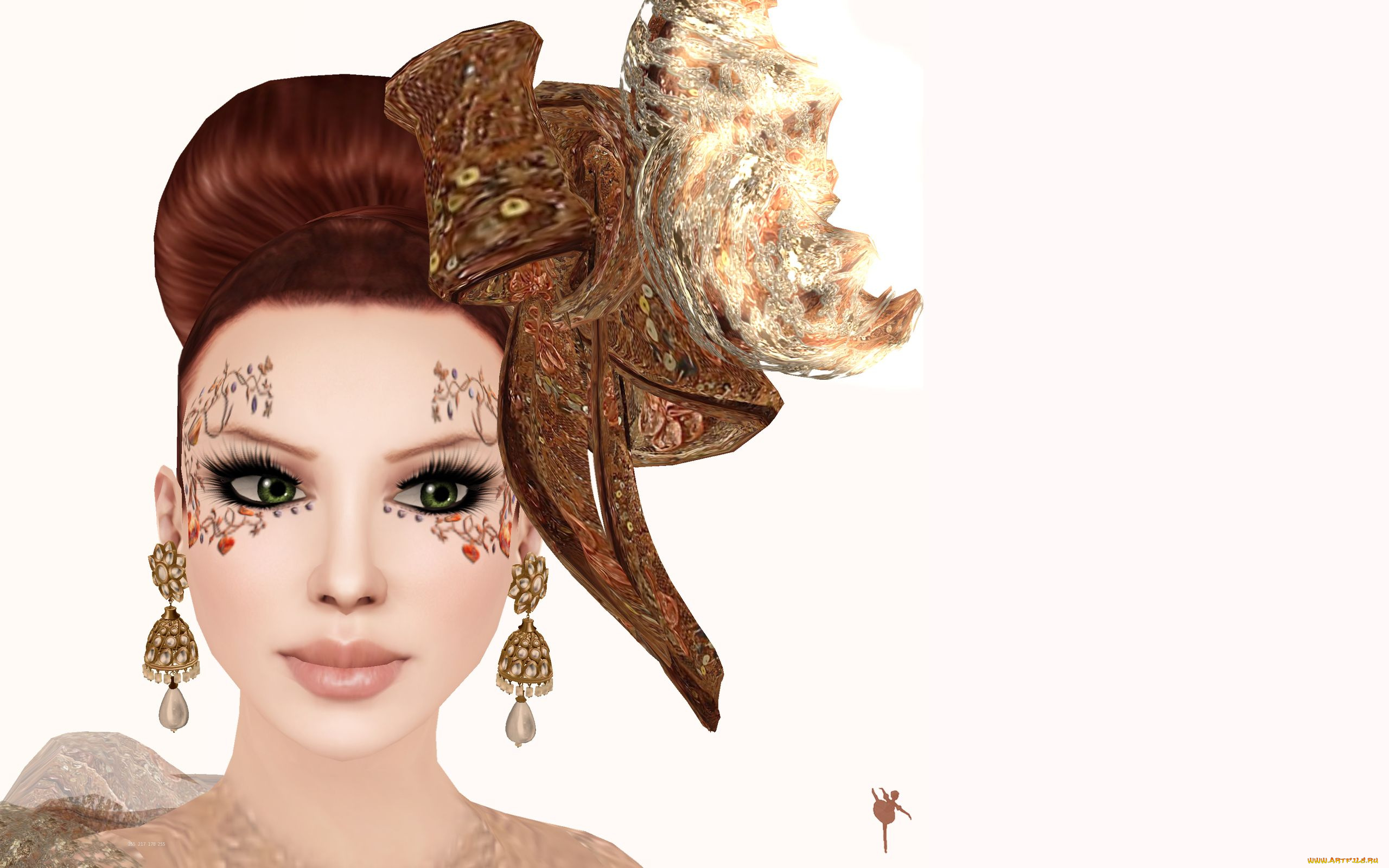 3д, графика, people, люди, прическа, серьги