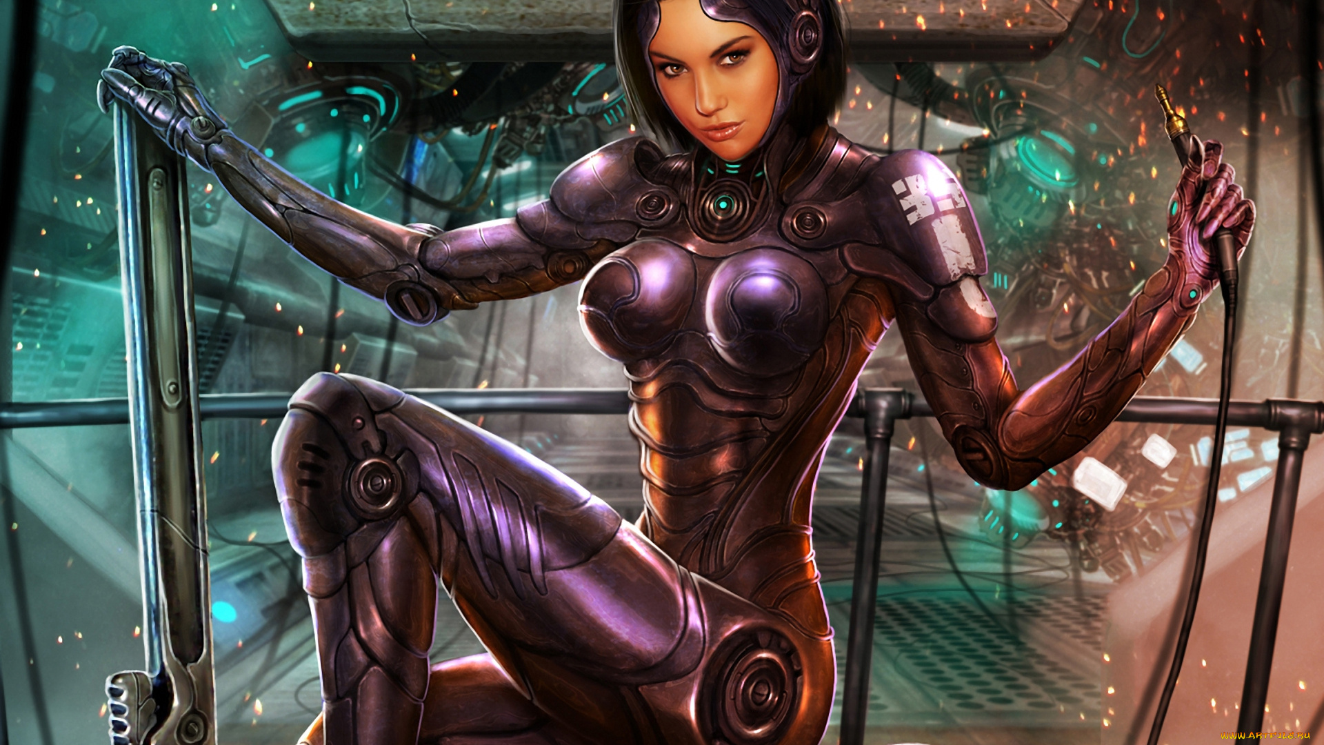 cyborg, фэнтези, роботы, киборги, механизмы, киборг, девушка