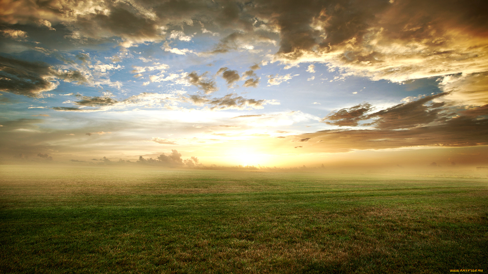 morning, природа, восходы, закаты, дымка, горизонт, утро, поле