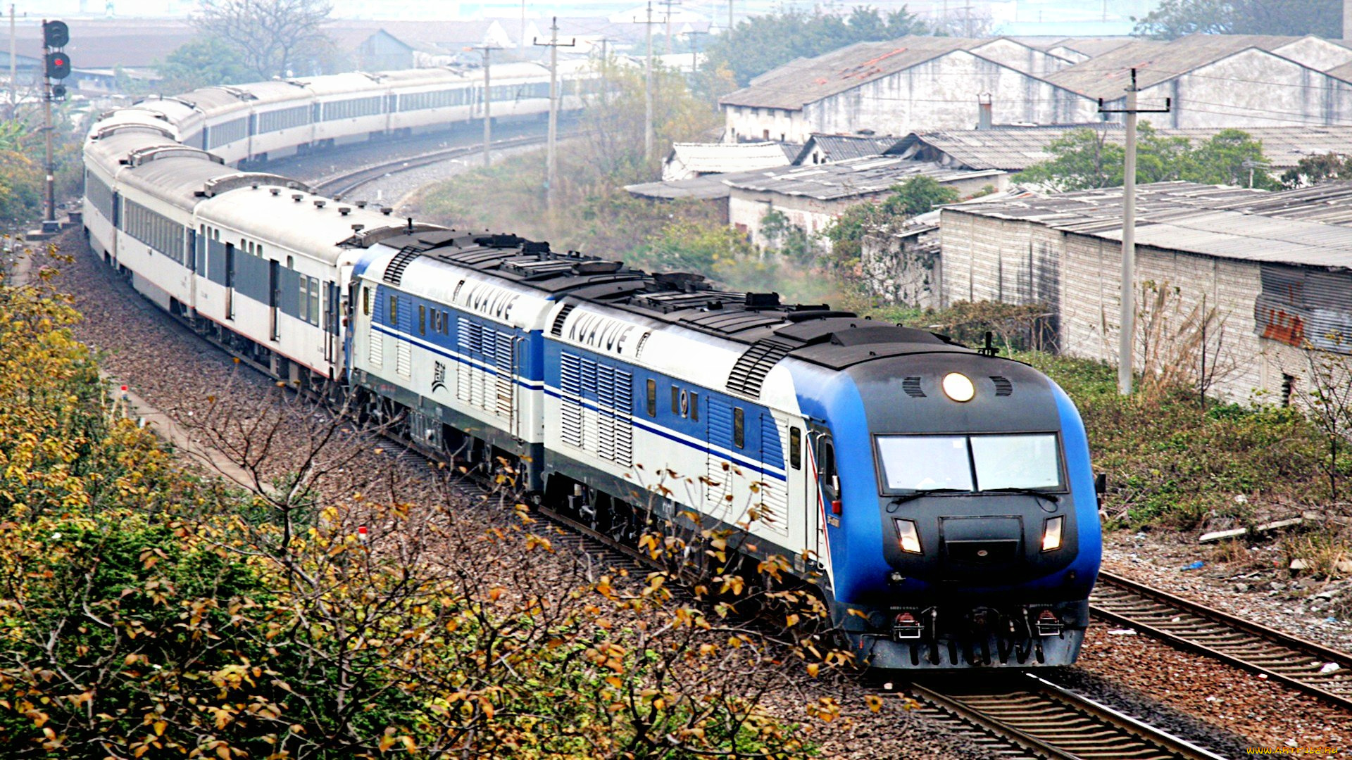 техника, поезда, электровоз, рельсы, железная, дорога, вагоны, состав