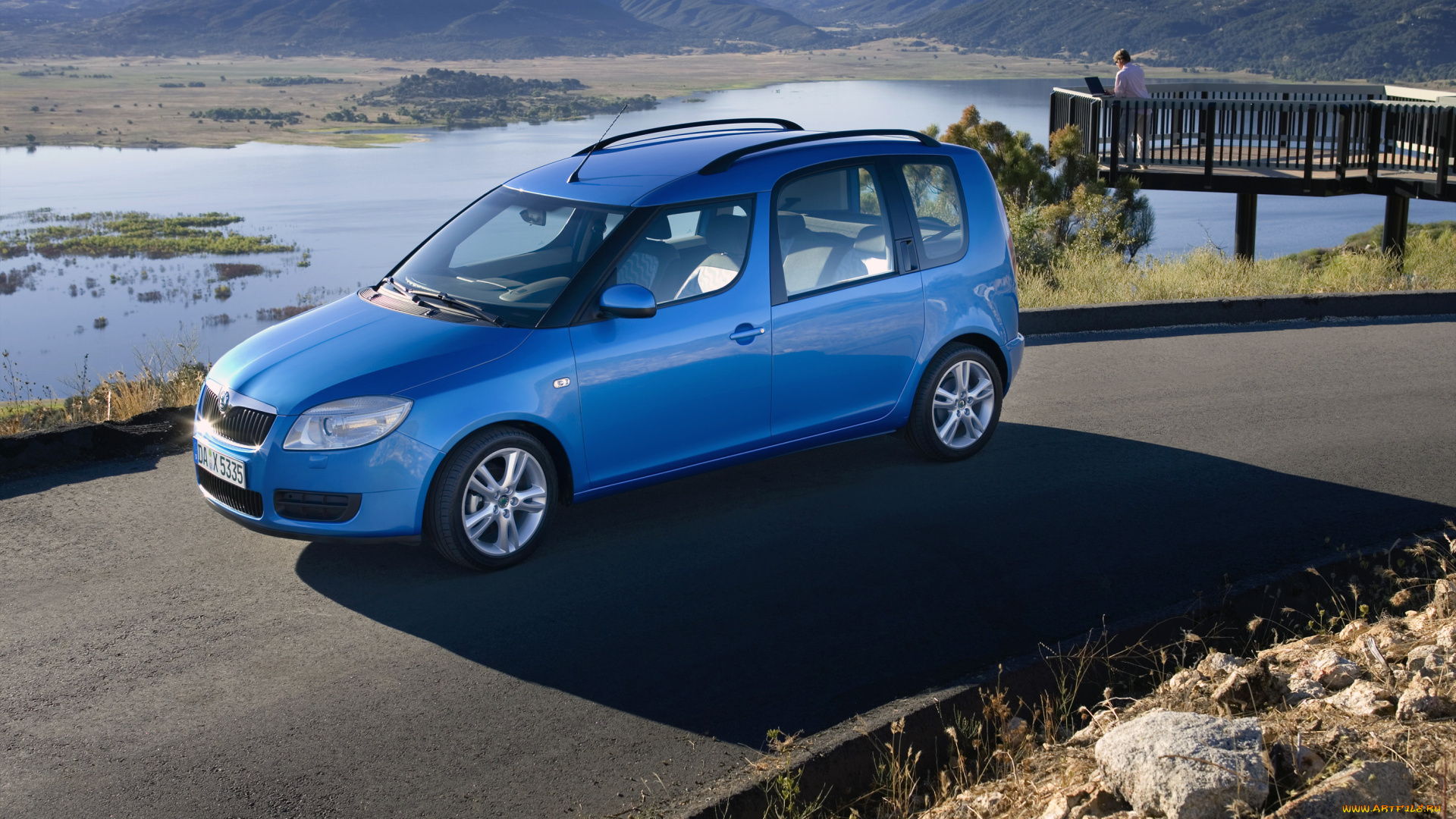 автомобили, skoda, 2006г, roomster, синий