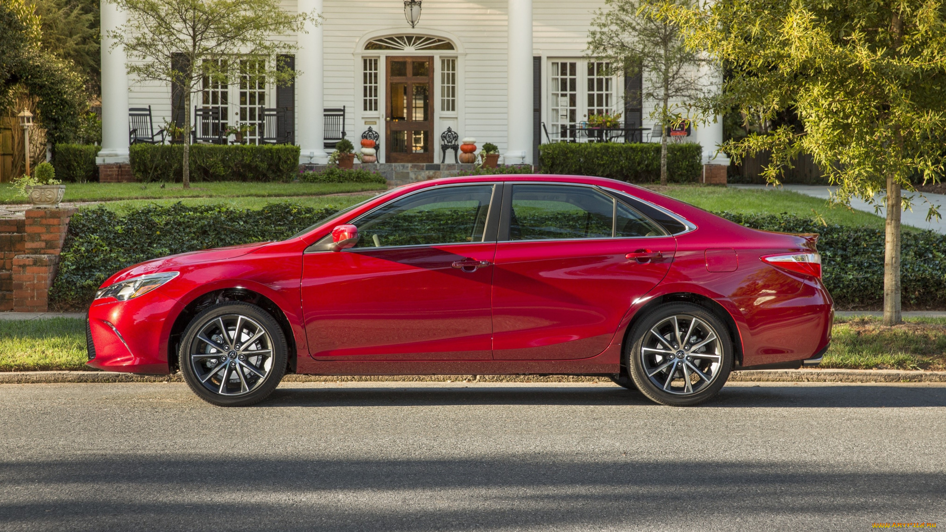 автомобили, toyota, 2015г, красный, xse, camry