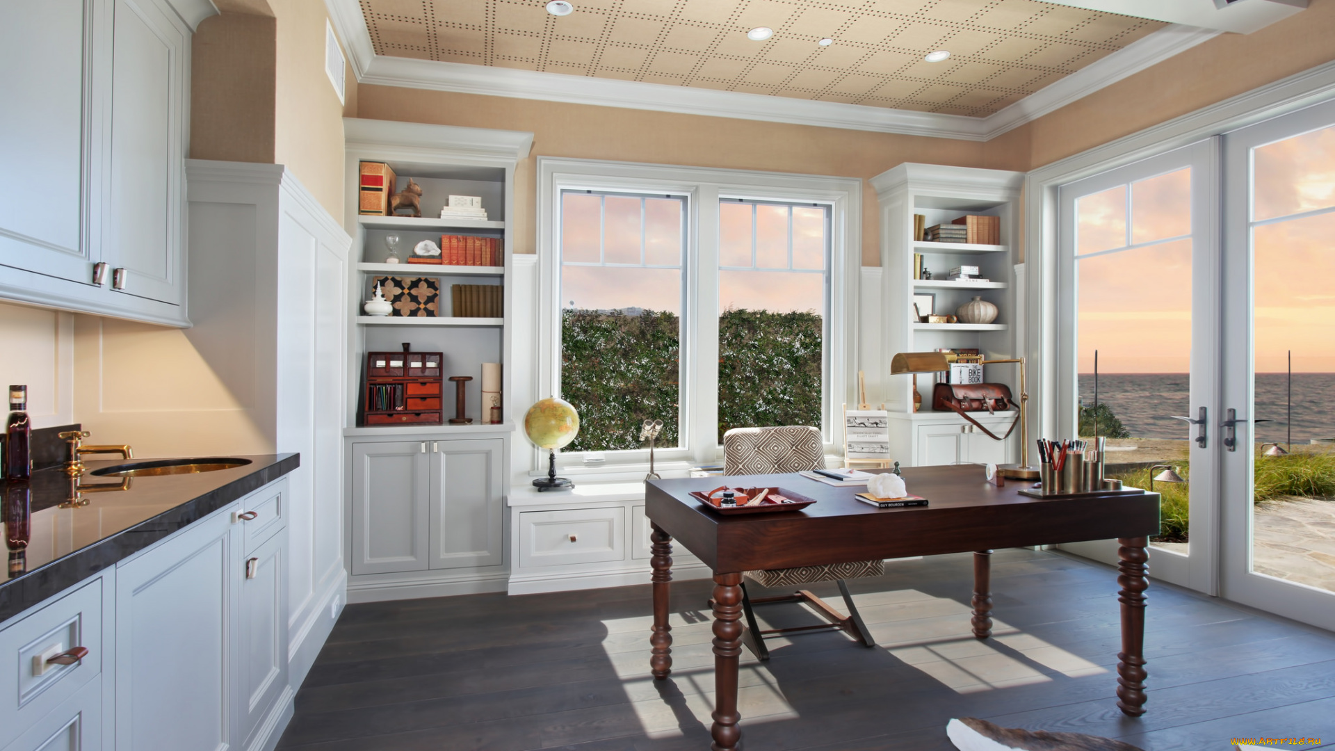 интерьер, кухня, стиль, стол, стулья