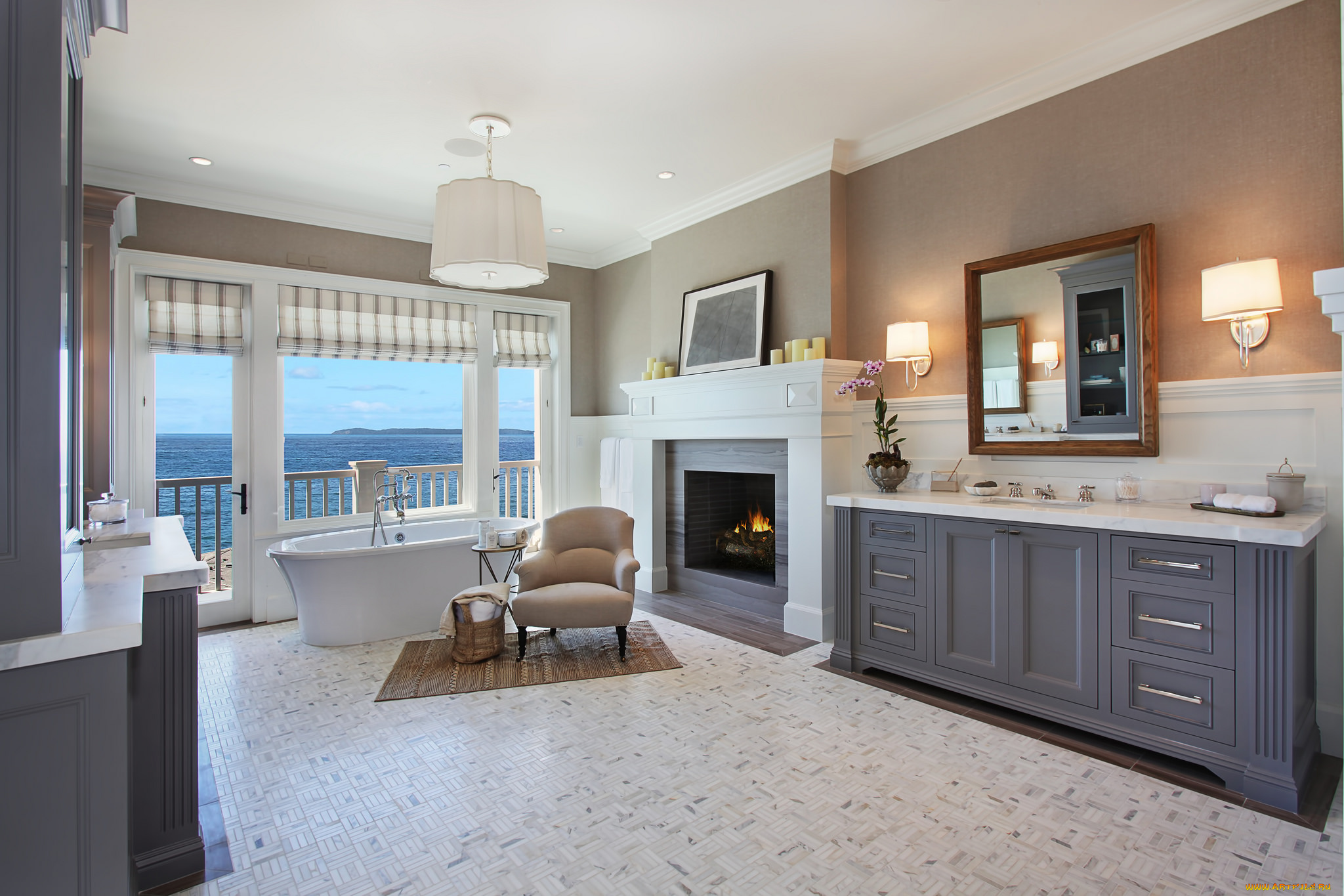 интерьер, ванная, и, туалетная, комнаты, дизайн, стиль, ванная