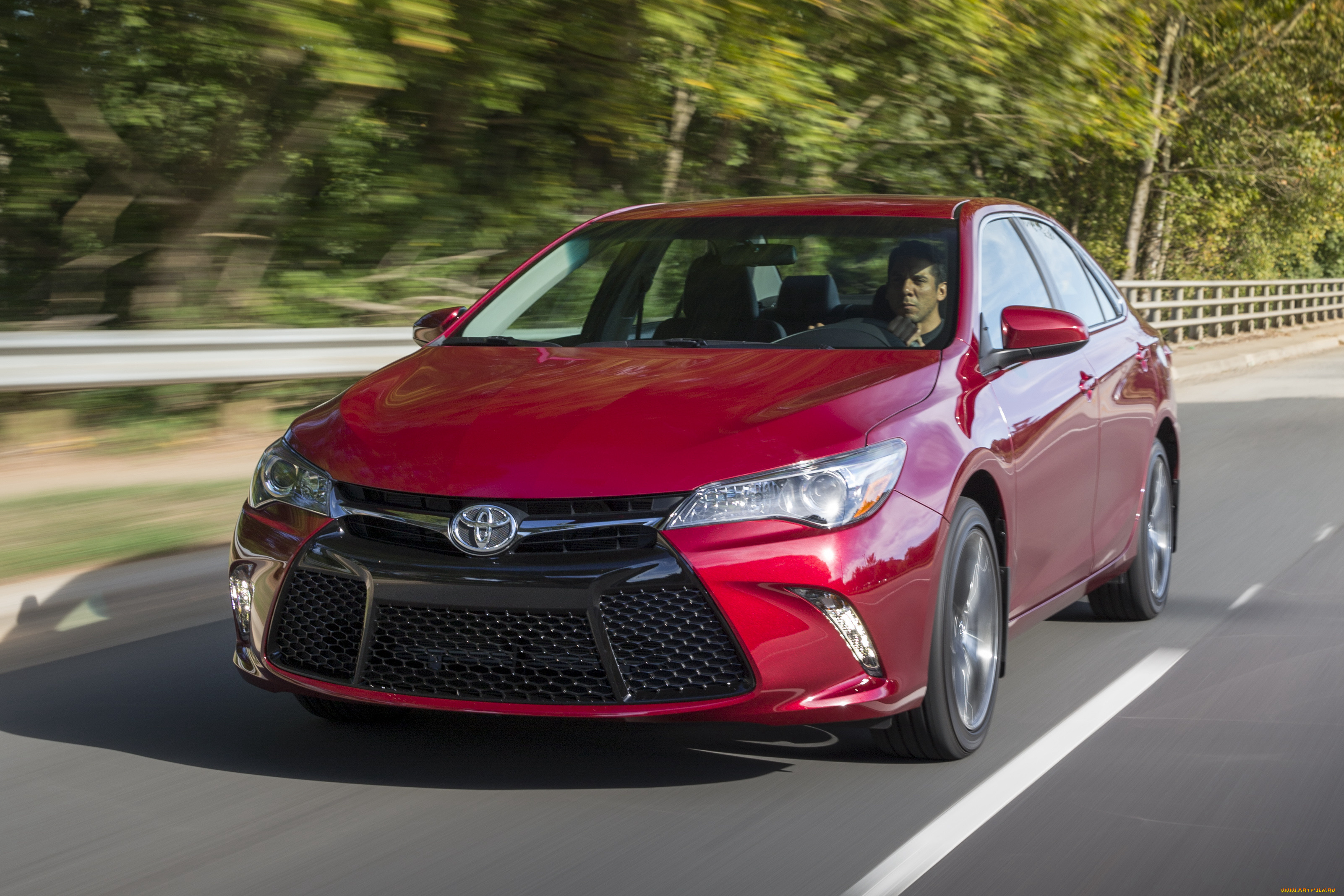 автомобили, toyota, красный, xse, camry, 2015г