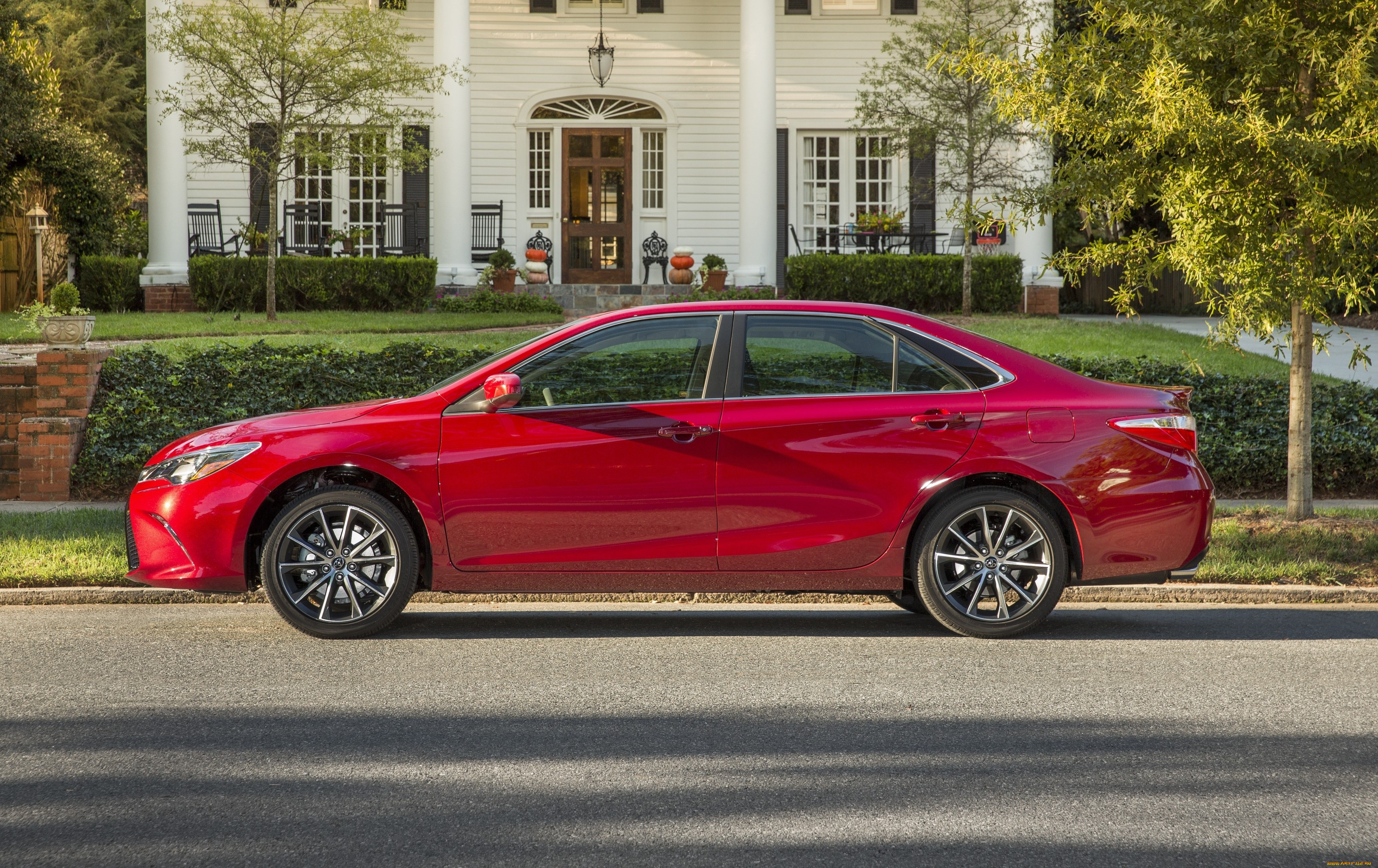 автомобили, toyota, 2015г, красный, xse, camry