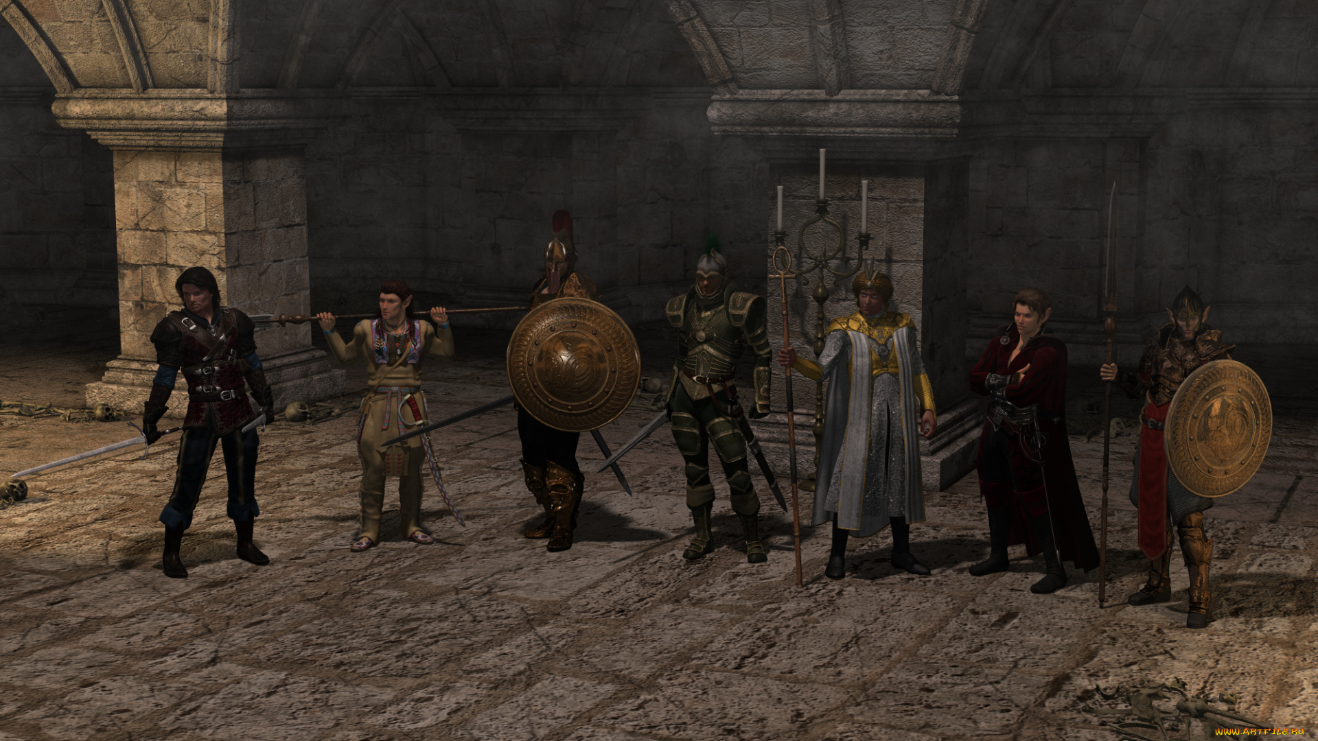 3д, графика, фантазия, , fantasy, эльфы, оружие, фон, взгляд