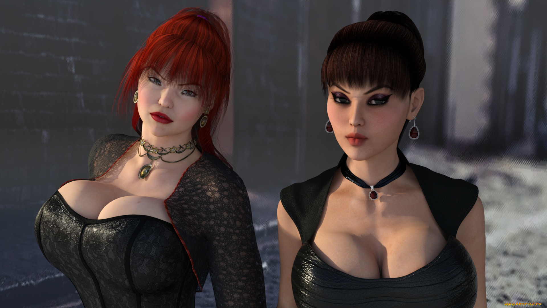 3д, графика, люди, , people, фон, взгляд, девушки