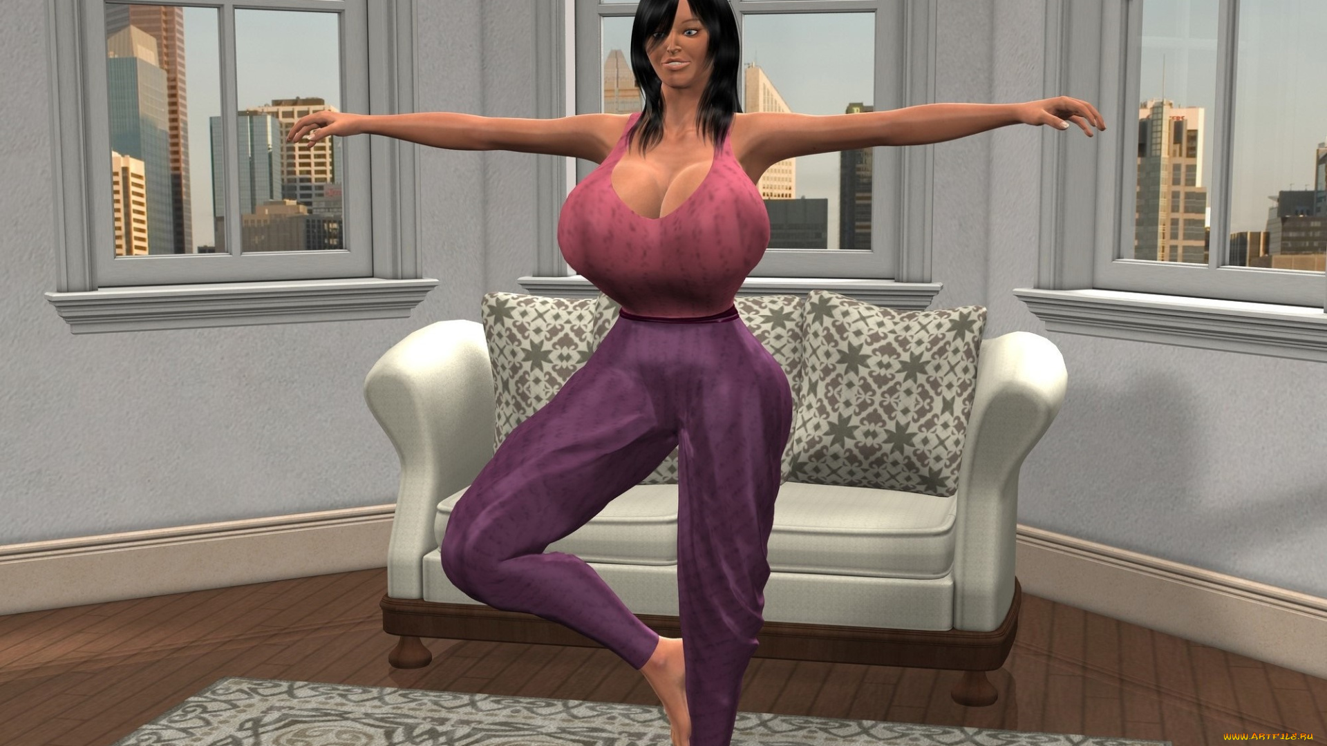 3д, графика, люди, , people, фон, взгляд, девушка, интерьер