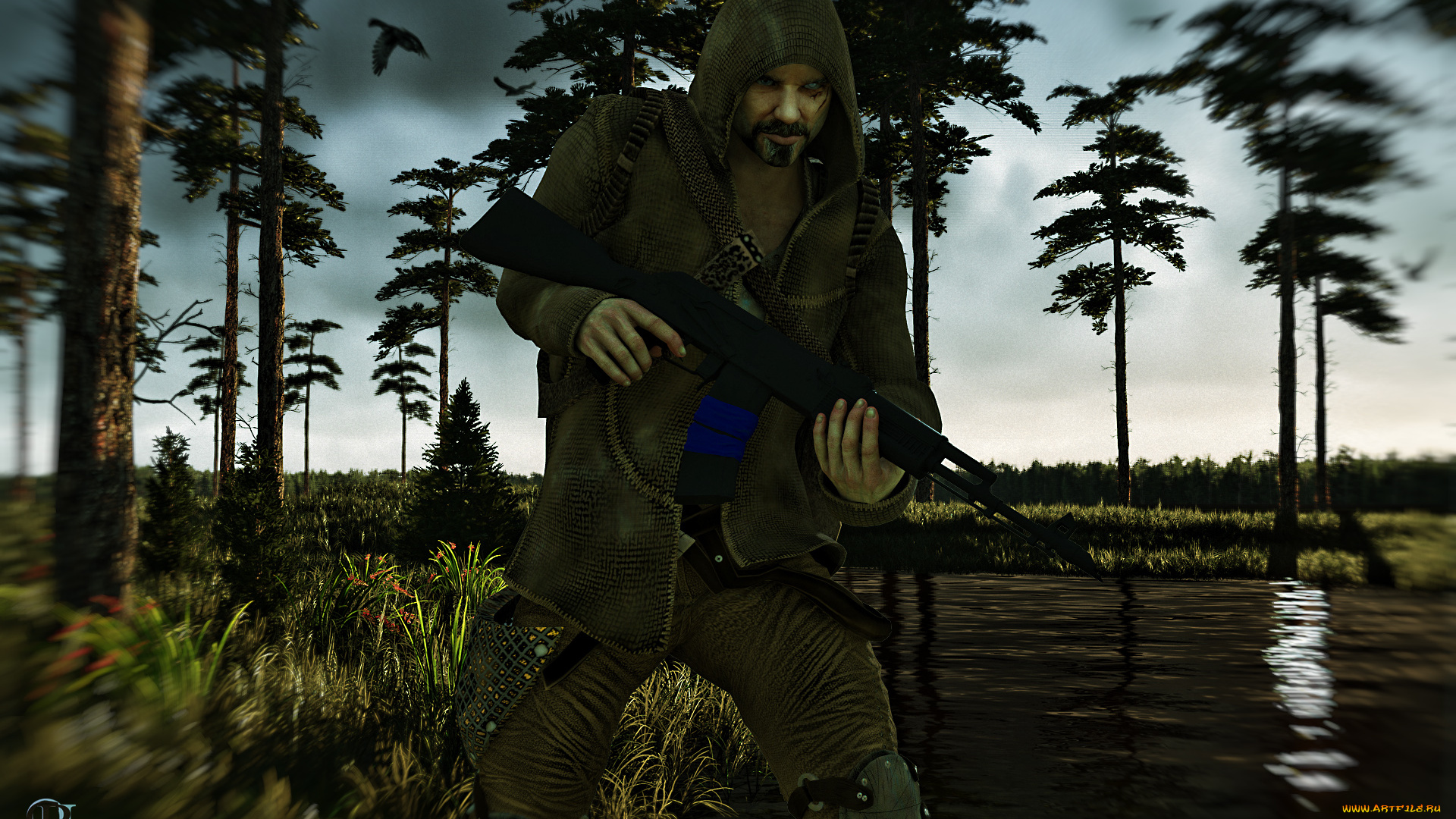 3д, графика, люди, , people, оружие, фон, взгляд, мужчина