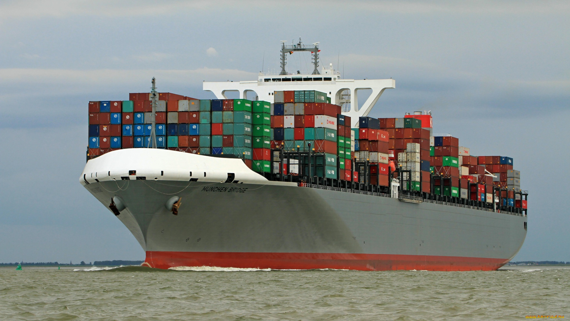munchen, bridge, корабли, грузовые, суда, контейнеровоз