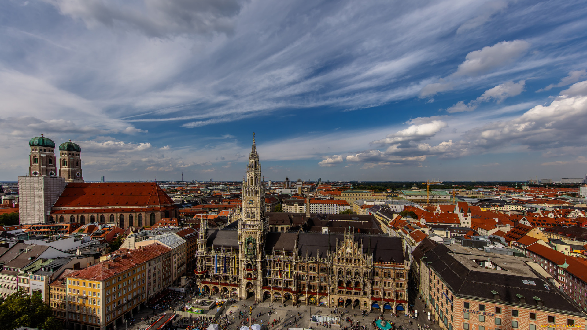 munich, города, мюнхен, , германия, обзор, перспектива