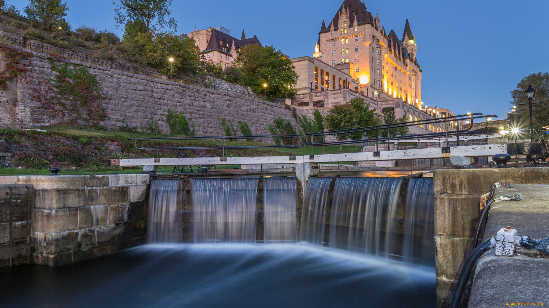 ottawa, города, оттава, , канада, дамба, река, храм