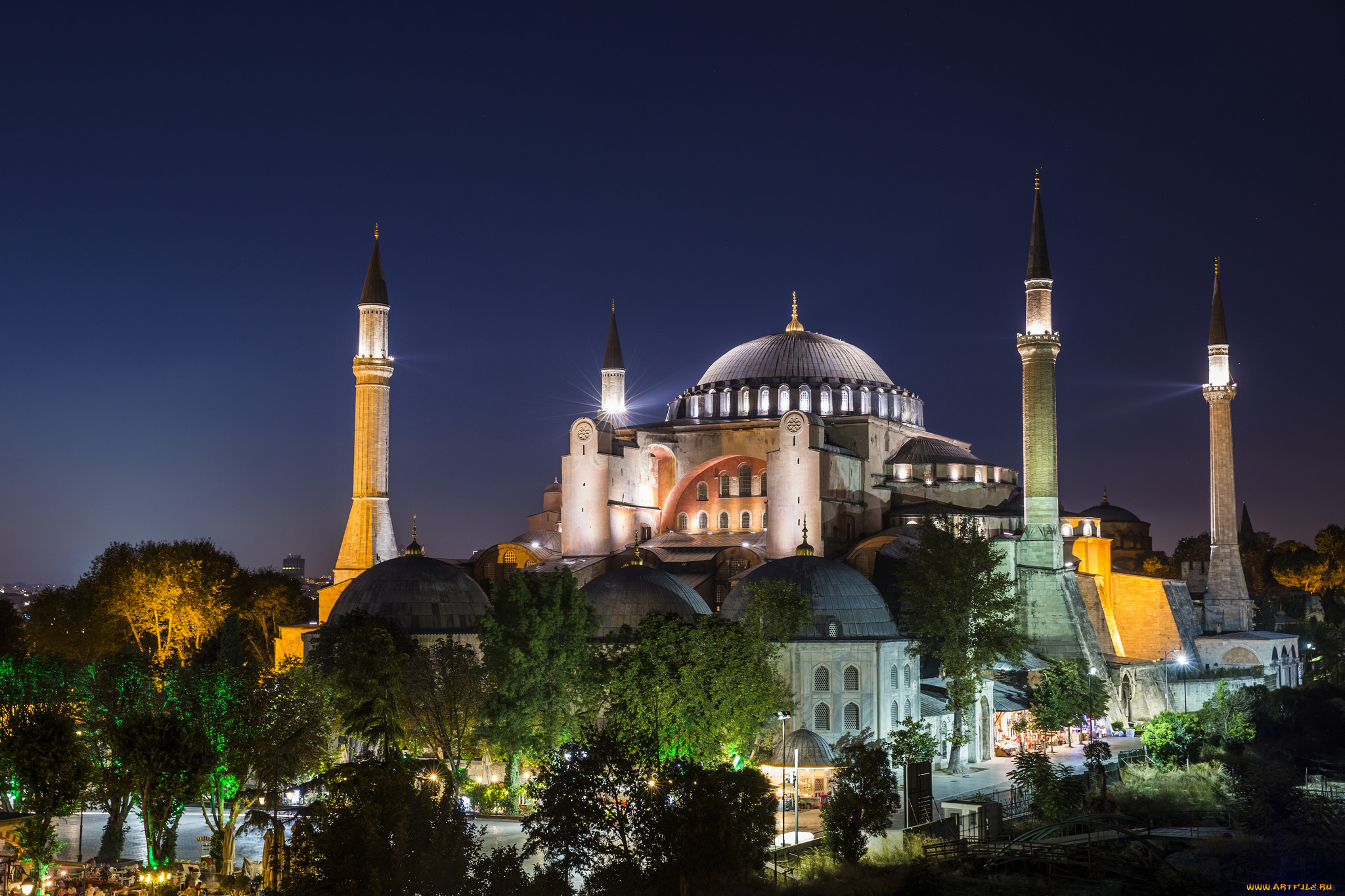 hagia, sophia, города, -, мечети, , медресе, ночь, мечеть