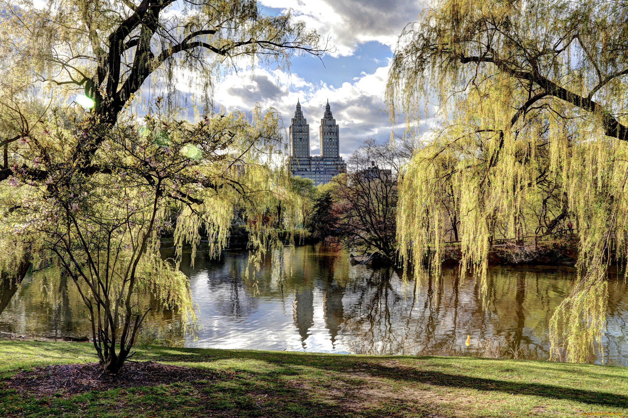 san, remo, города, -, пейзажи, парк, пруд