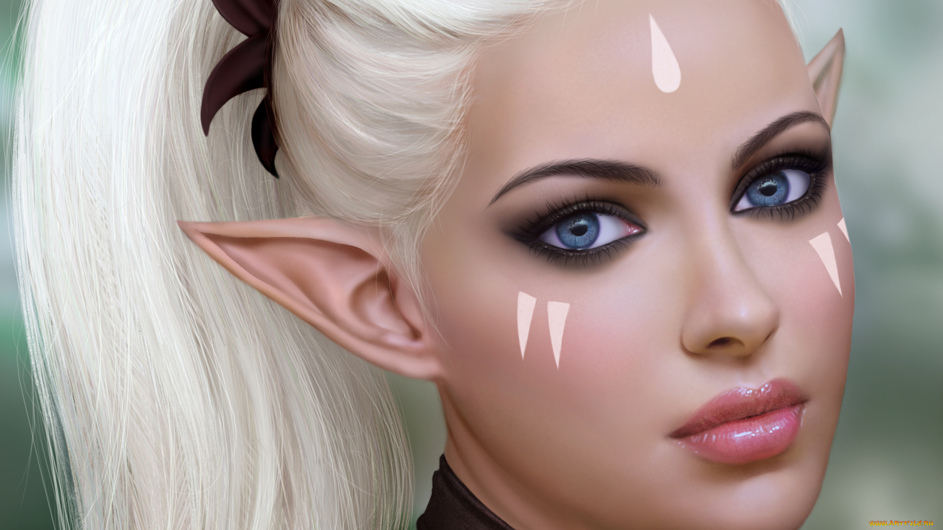 3д, графика, эльфы, , elves, фэнтази, арт, уши, взгляд, эльфийка