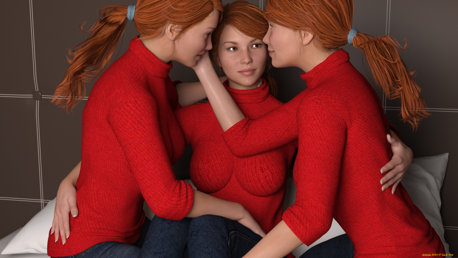 3д, графика, люди, , people, фон, взгляд, девушки