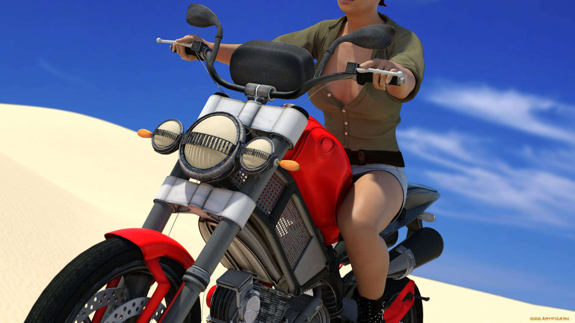 3д, графика, люди-авто, мото, , people-, car, , , moto, взгляд, девушка, фон