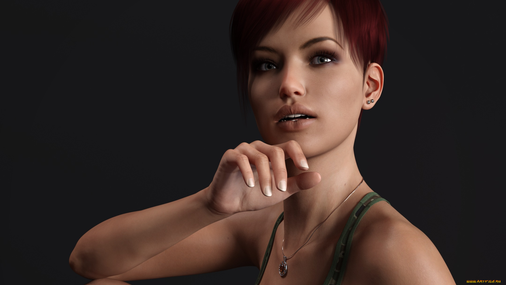 3д, графика, портрет, , portraits, фон, взгляд, девушка