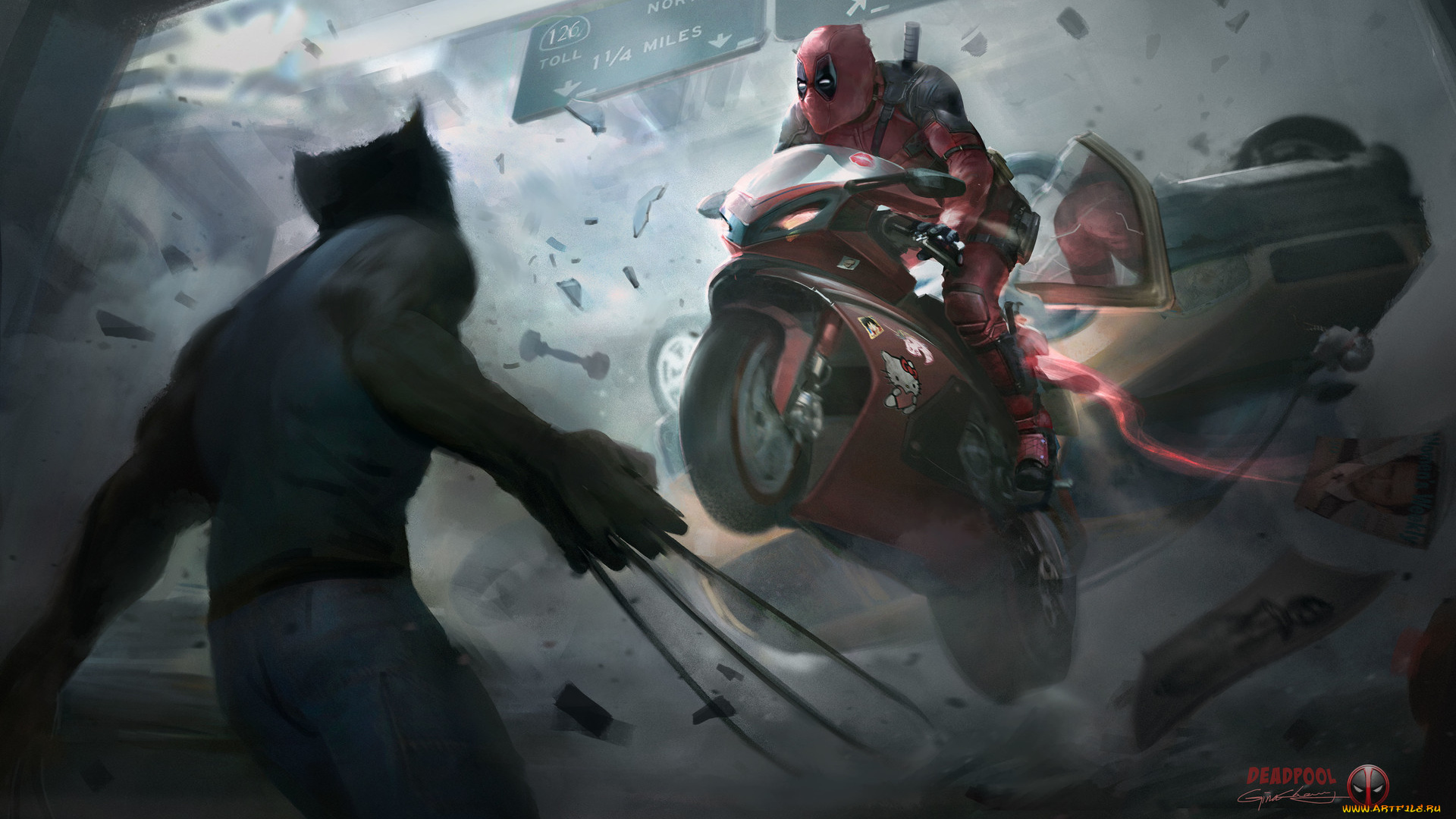 рисованное, комиксы, wolverine, marvel, deadpool, росомаха, дэдпул