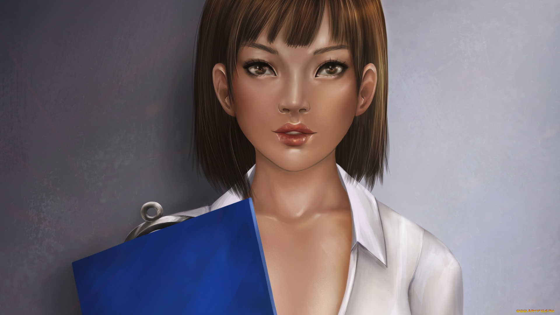 рисованное, люди, фон, взгляд, девушка