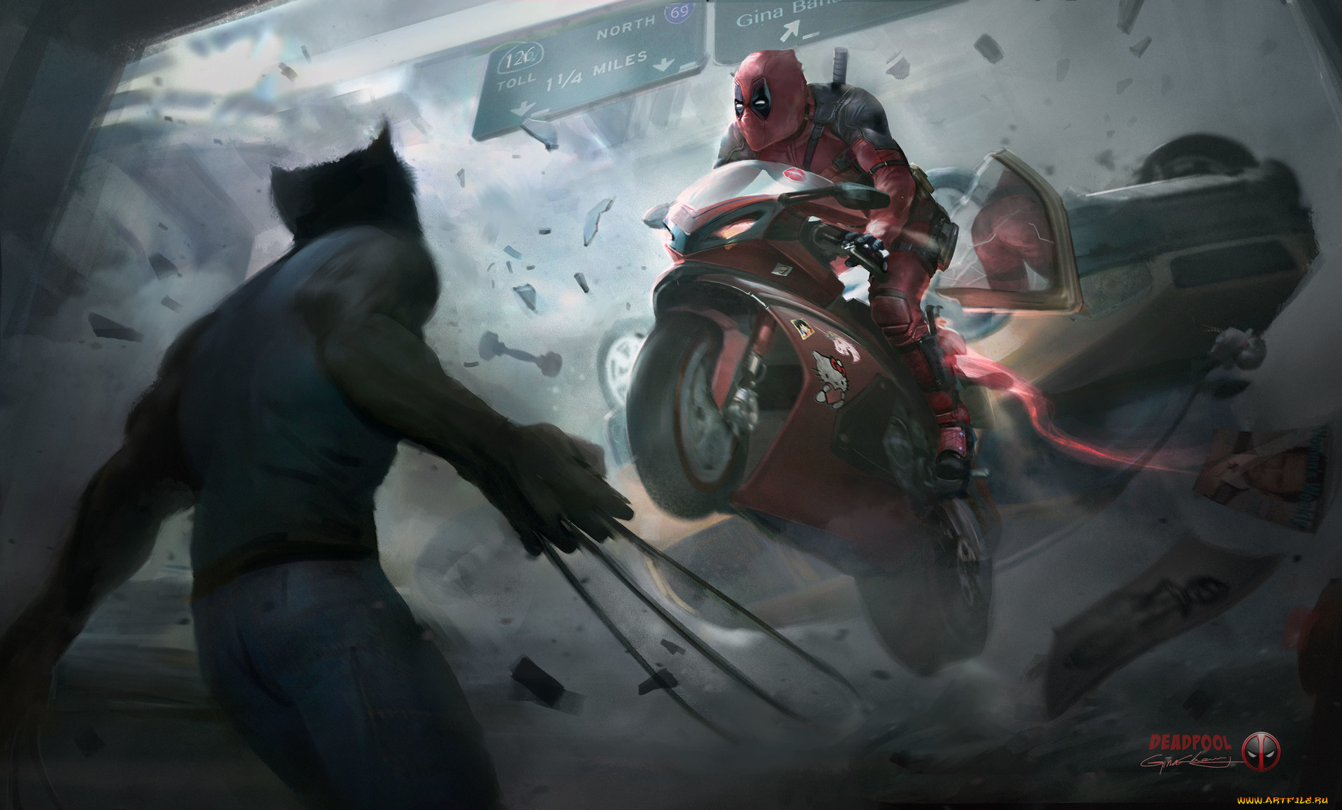 рисованное, комиксы, wolverine, marvel, deadpool, росомаха, дэдпул