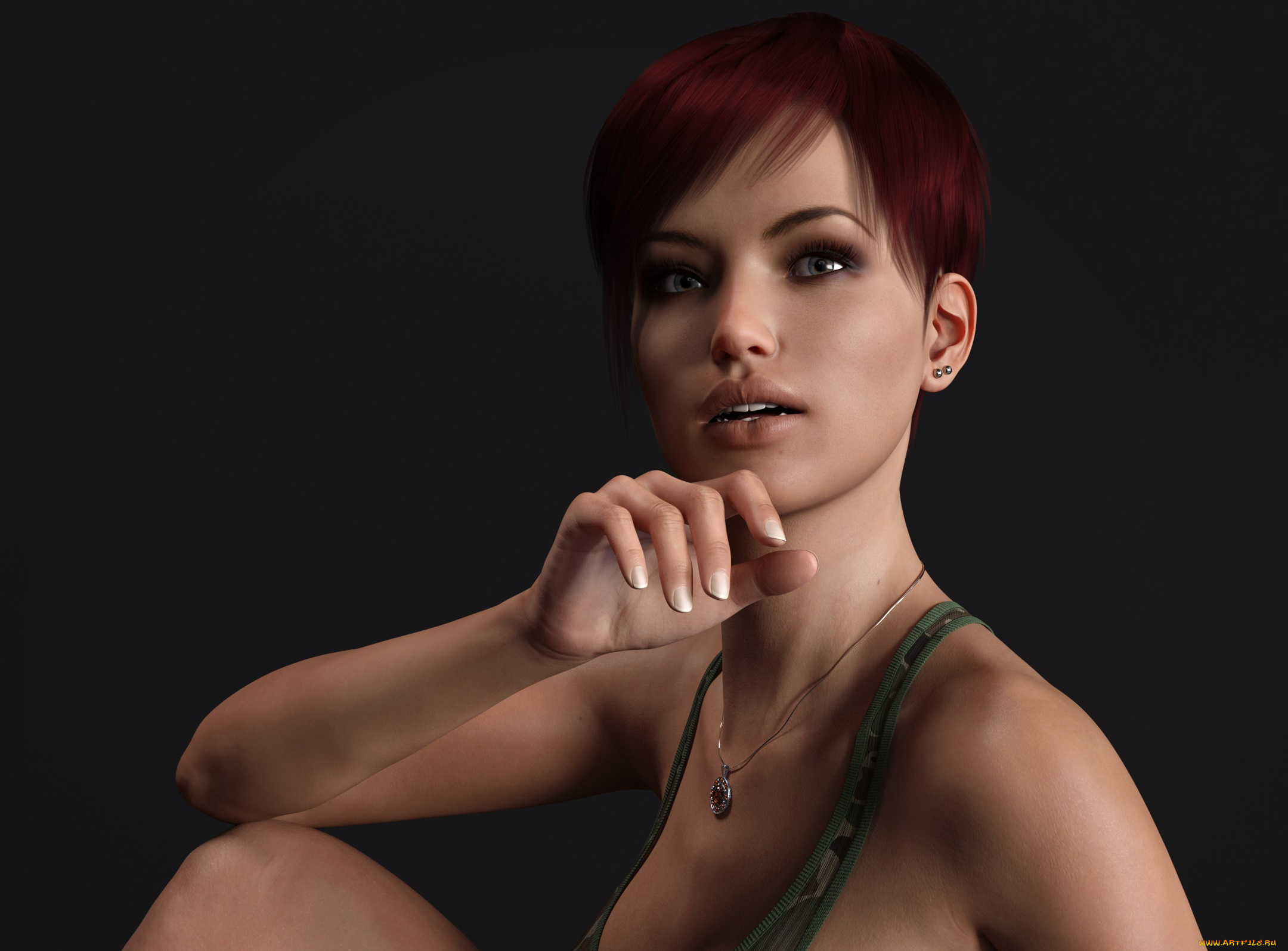 3д, графика, портрет, , portraits, фон, взгляд, девушка