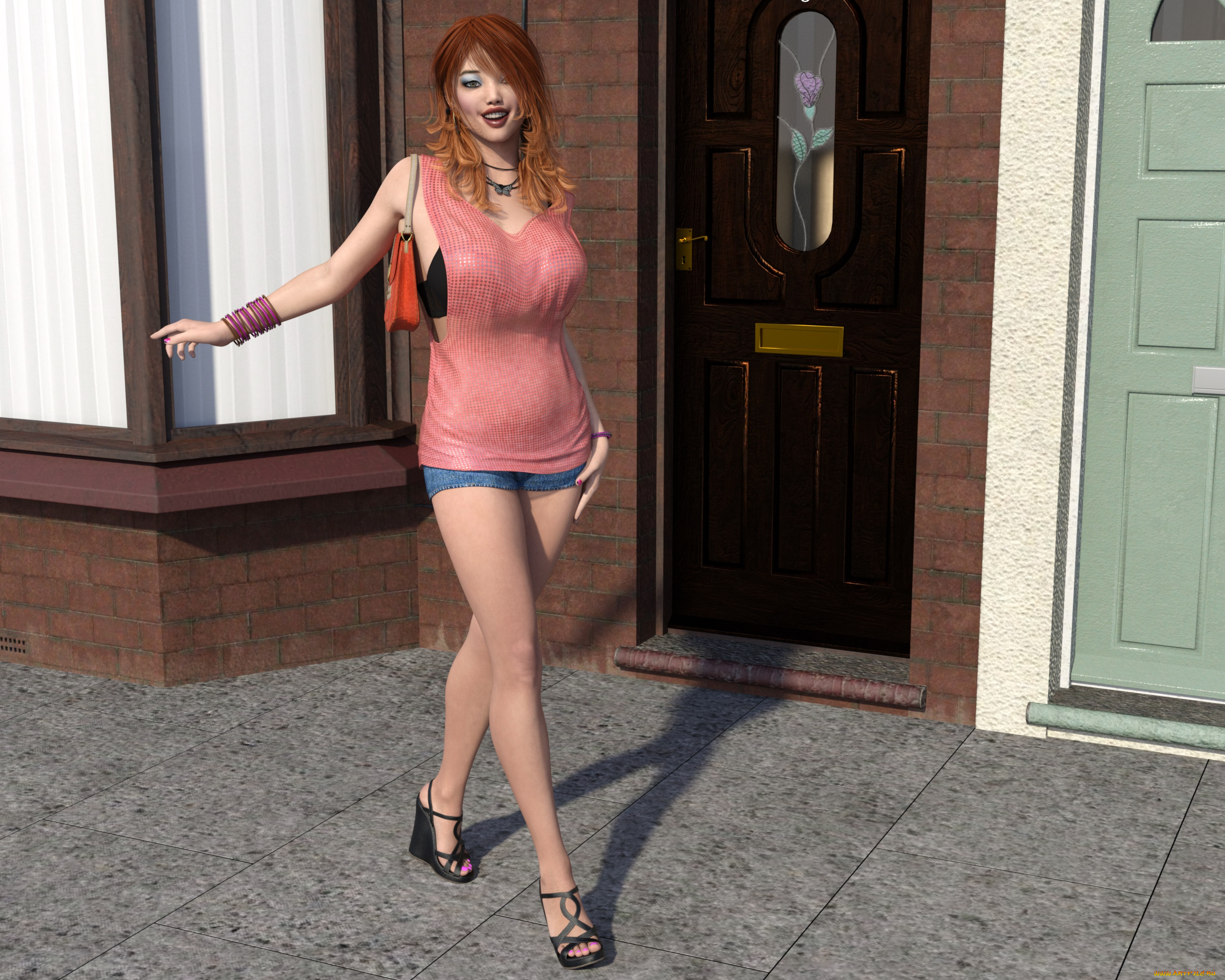 3д, графика, люди, , people, фон, интерьер, взгляд, девушка