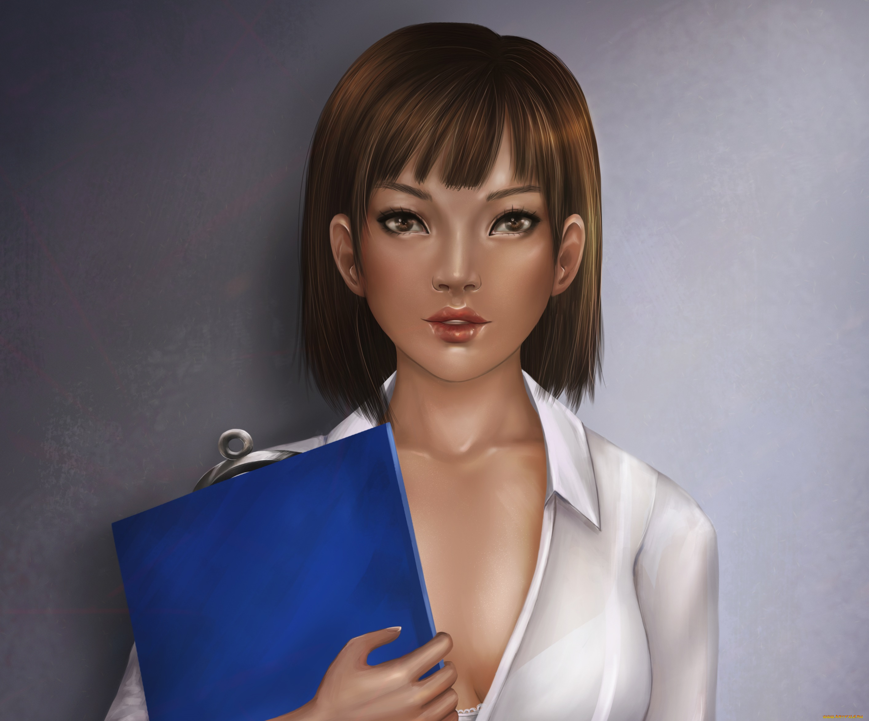 рисованное, люди, фон, взгляд, девушка