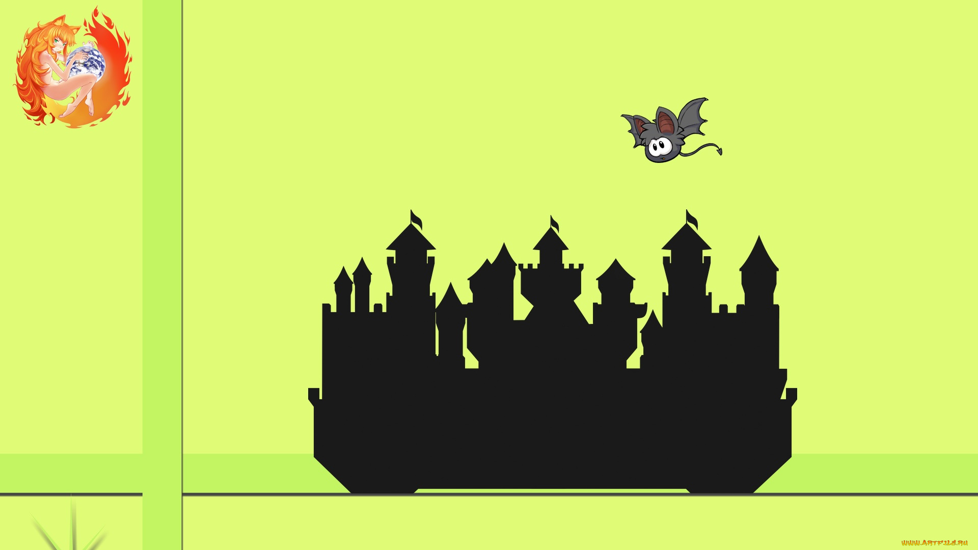 компьютеры, mozilla, firefox, halloween, фон, логотип