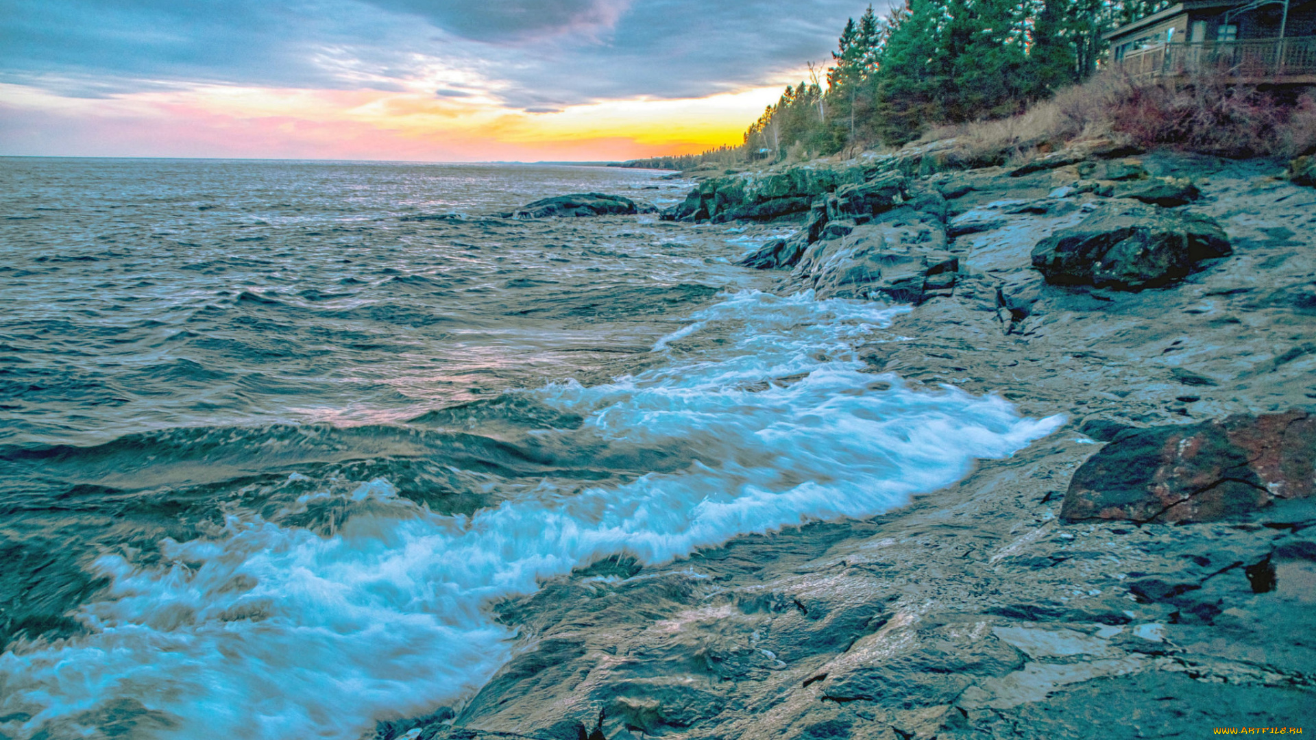 природа, побережье, простор