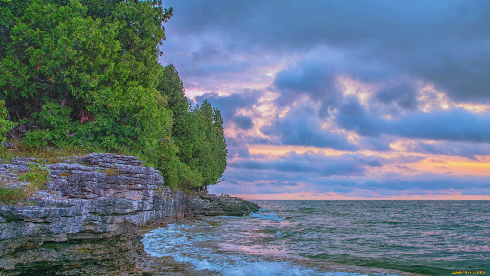 природа, побережье, простор