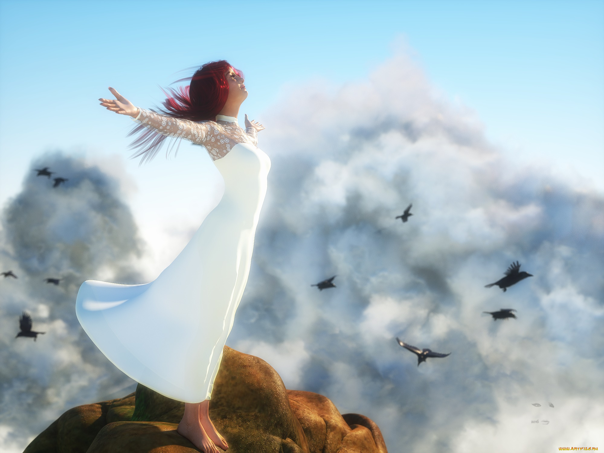 3д, графика, люди, , people, девушка, взгляд, фон