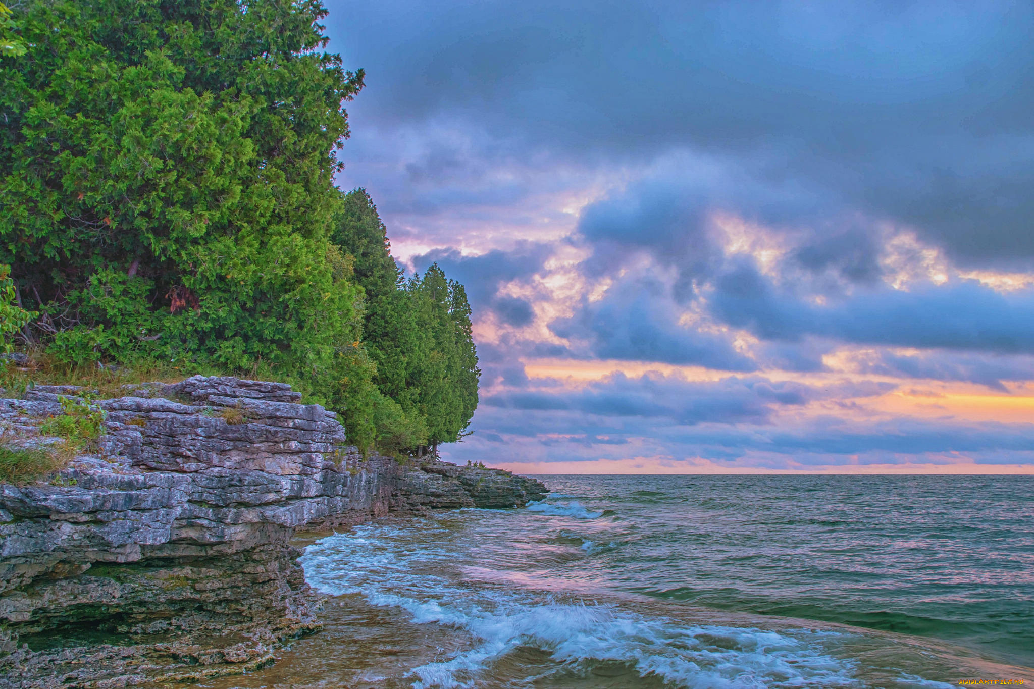 природа, побережье, простор