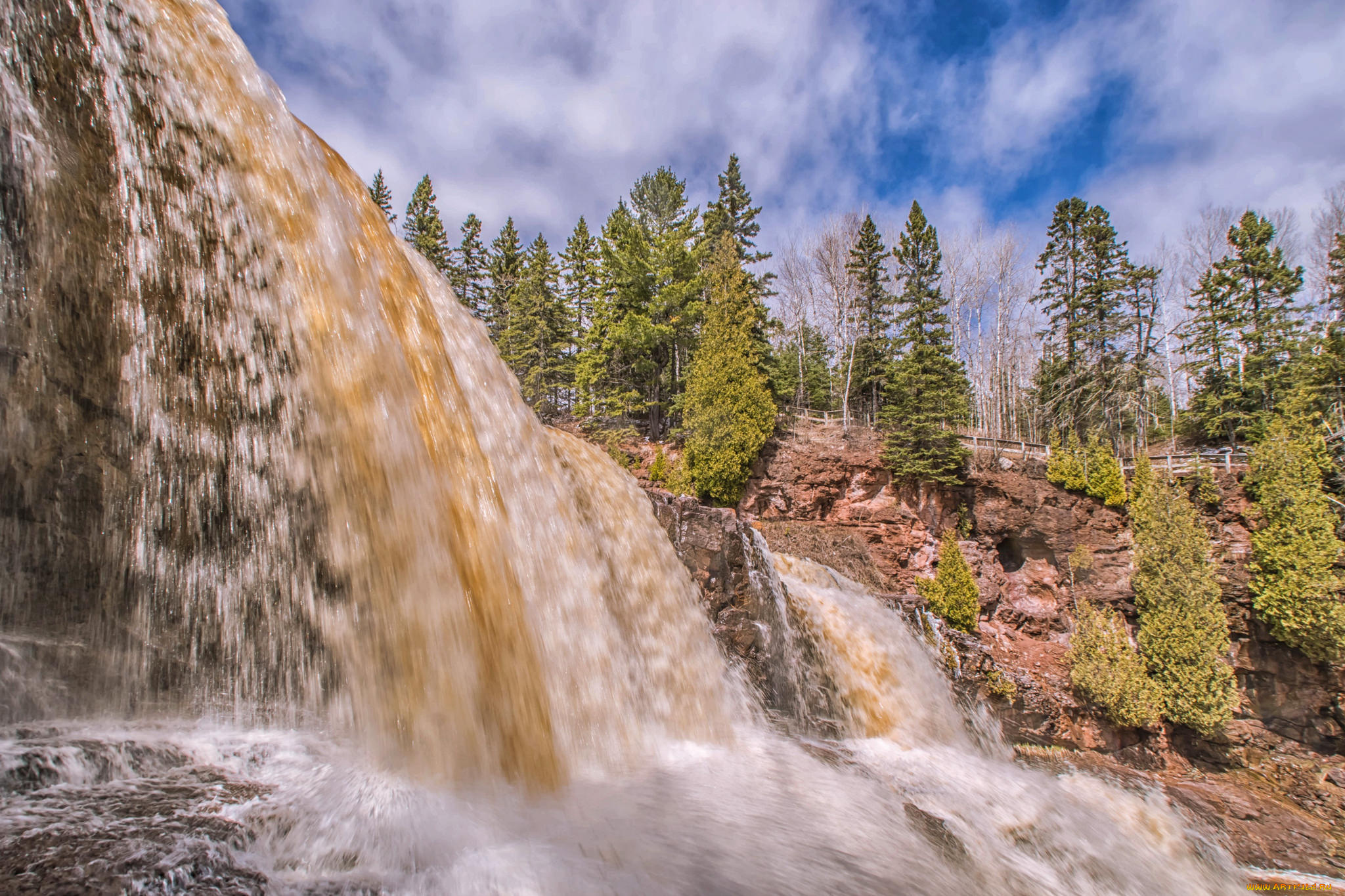 природа, водопады, простор