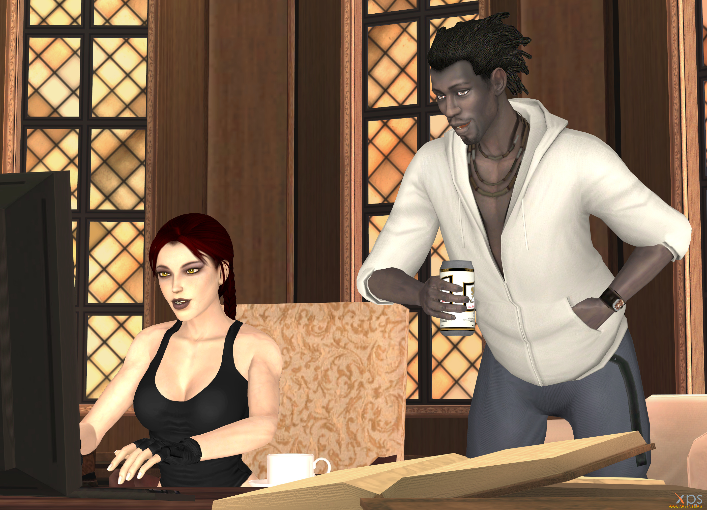 3д, графика, люди, , people, парень, девушка, взгляд, фон